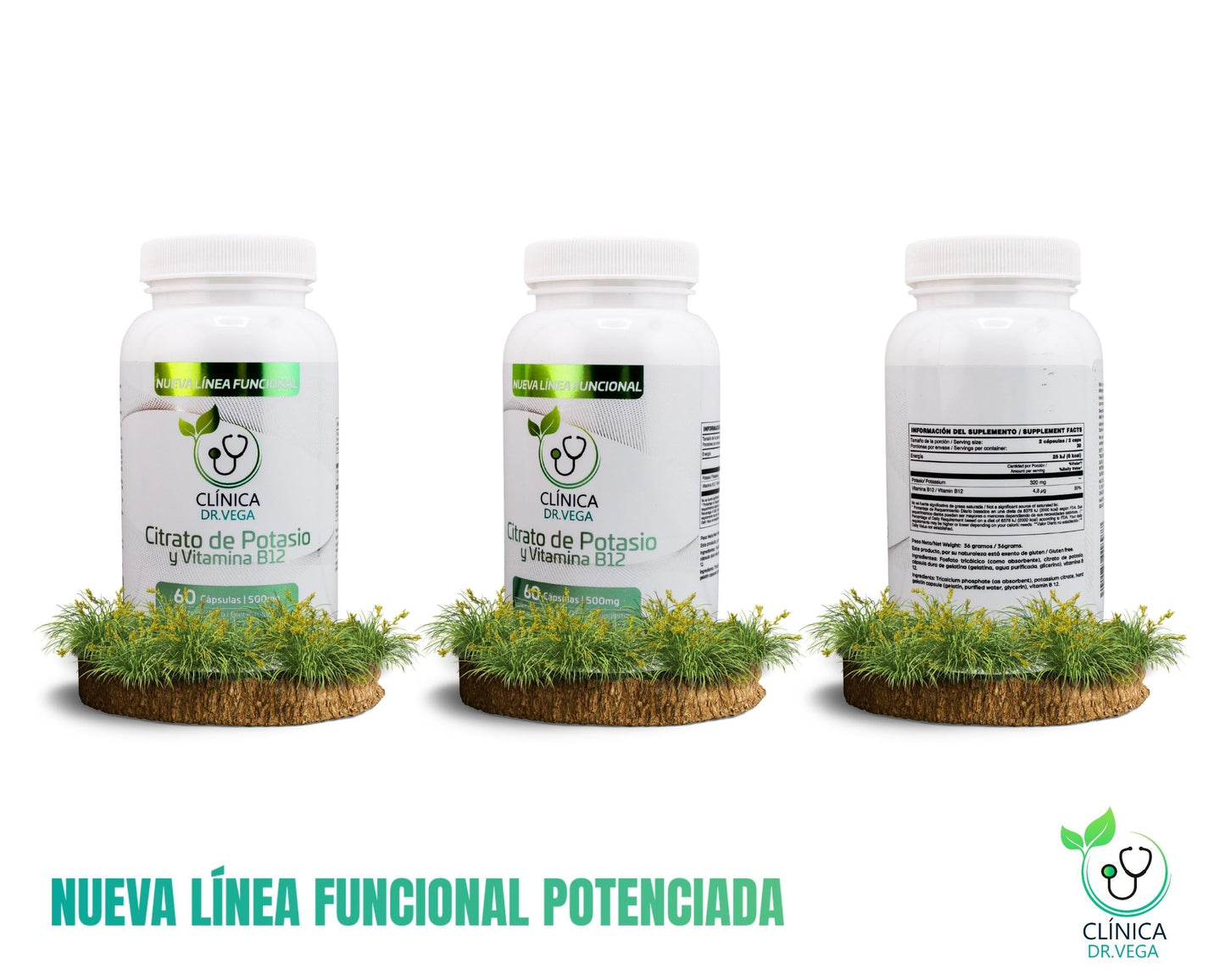CLÍNICA DR. VEGA Potassium Citrate and Vitamin B12 Capsules, 60 Count