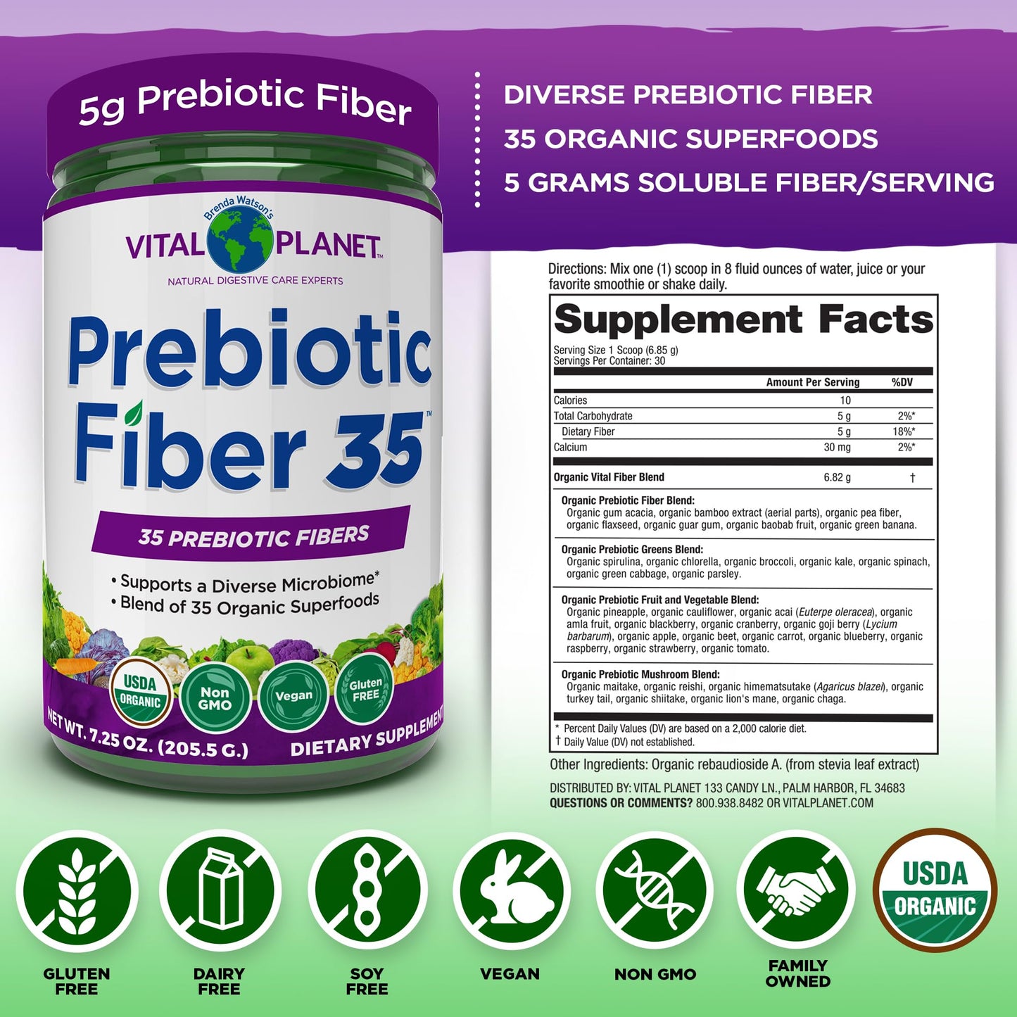 Vital Planet Fiber 35 Powder, 6.77 oz