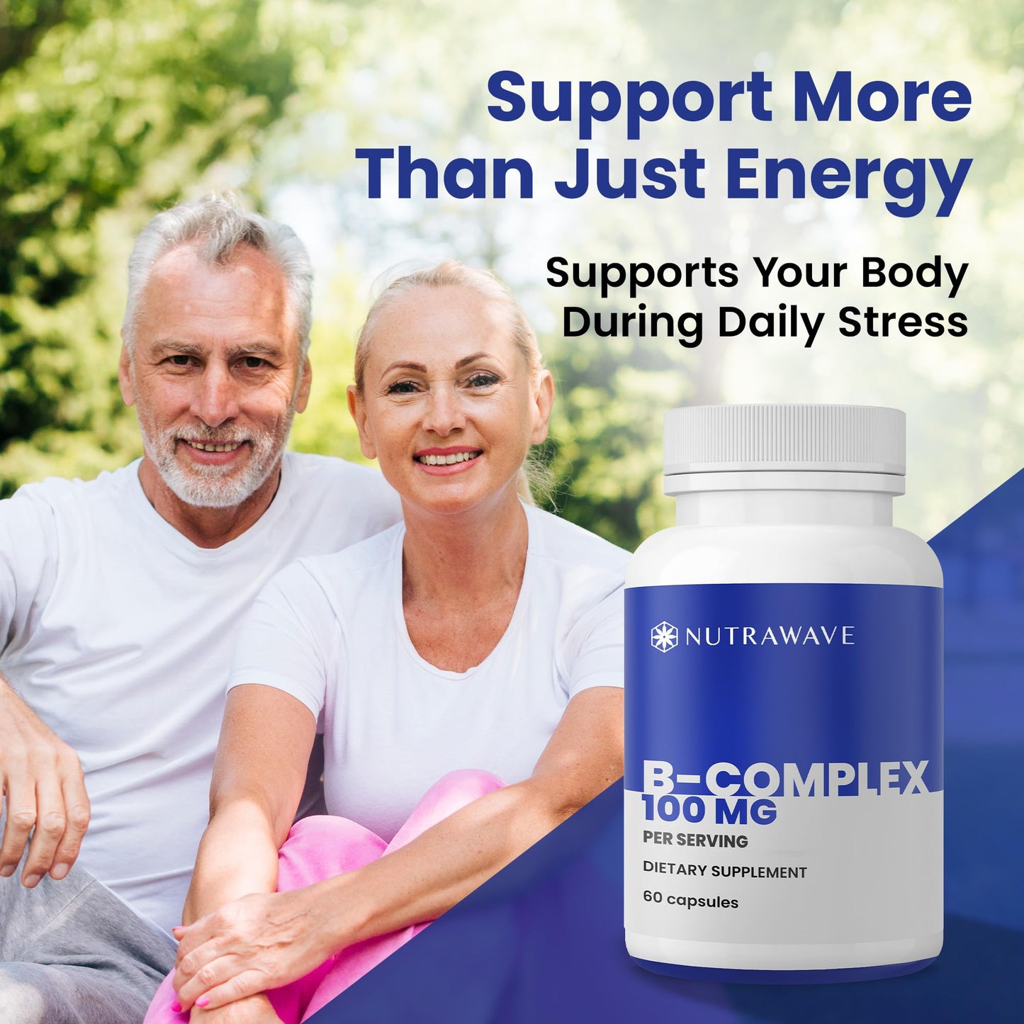 Nutra Wave Super B Complex Vitamins for Women & Men Capsules, 60 Count