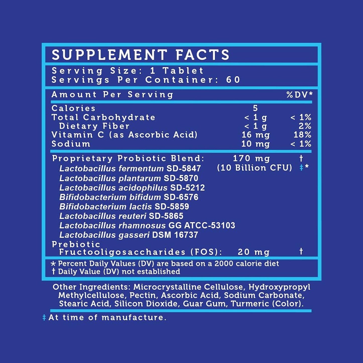 LOVEBUG Here's The Skinny Multi-Strain Probiotics 10 Billion CFU Tablet, 60 Count