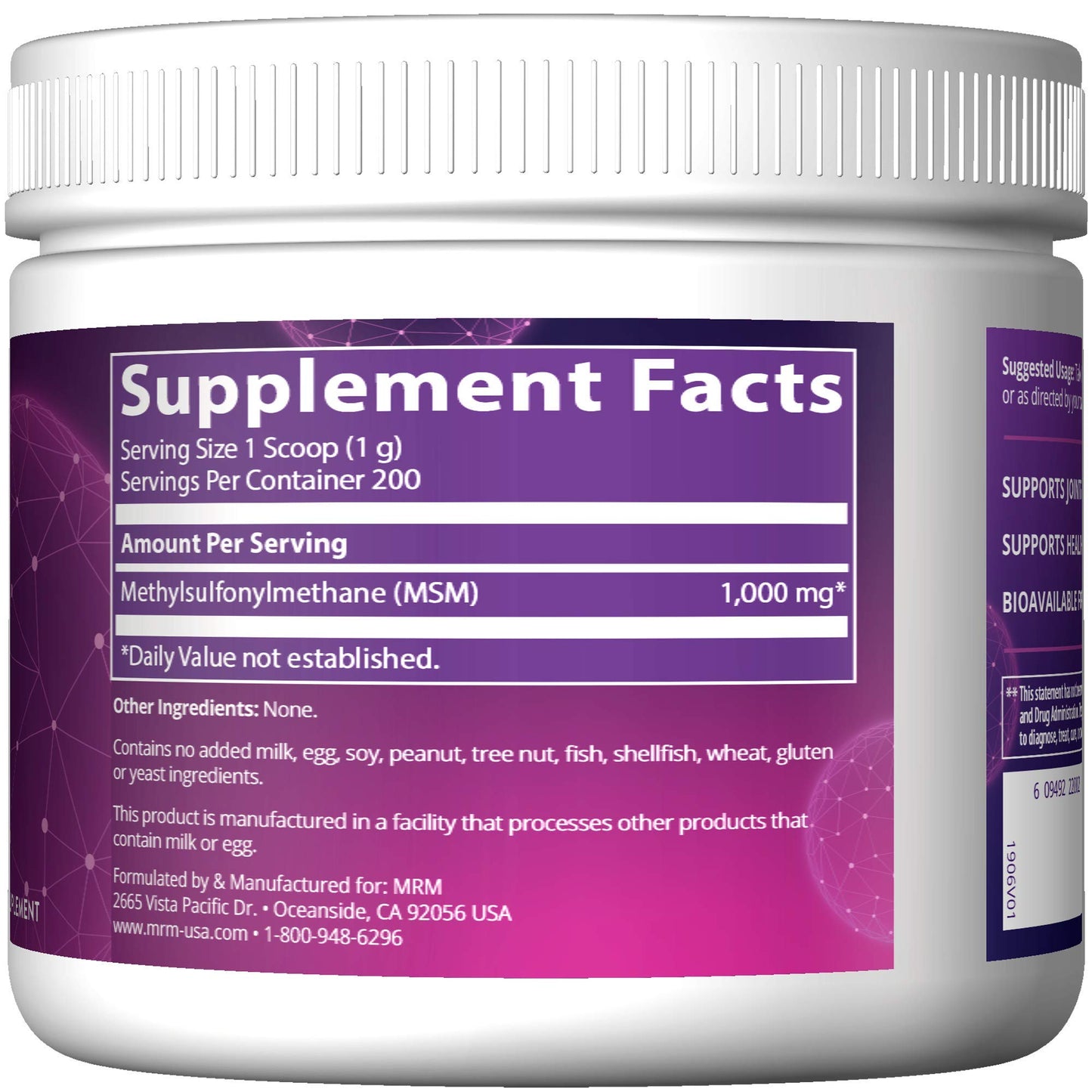 MRM MSM Crystals Powder 7.05 Ounce