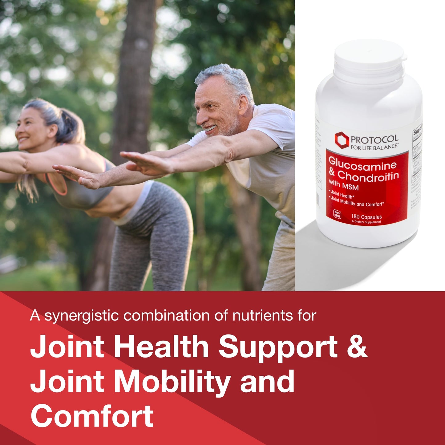 PROTOCOL FOR LIFE BALANCE Glucosamine & Chondroitin with MSM Joint Support 180 Veg Caps