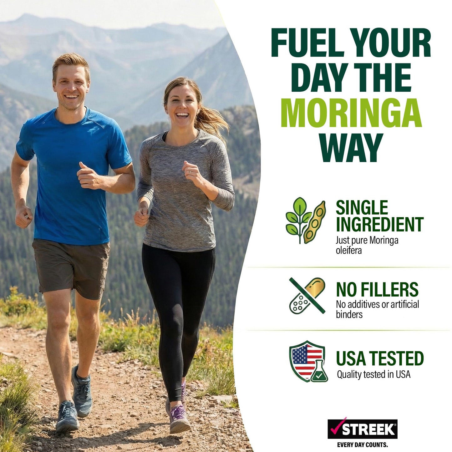 Streek Moringa Capsules, 60 Count