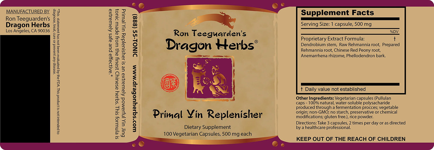 Dragon Herbs Primal Yin Replenisher 500 mg Capsule 100 Count