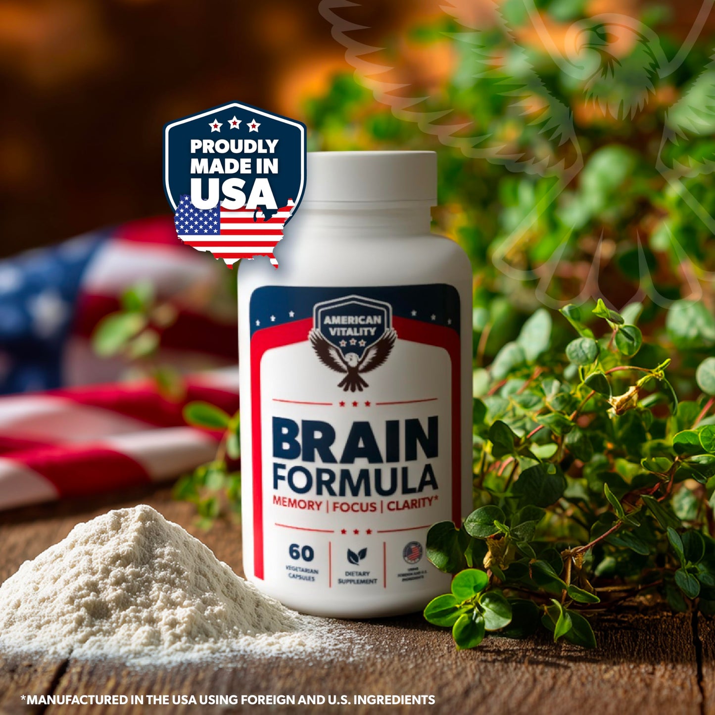 American Vitality Brain Formula Capsule 60 Count
