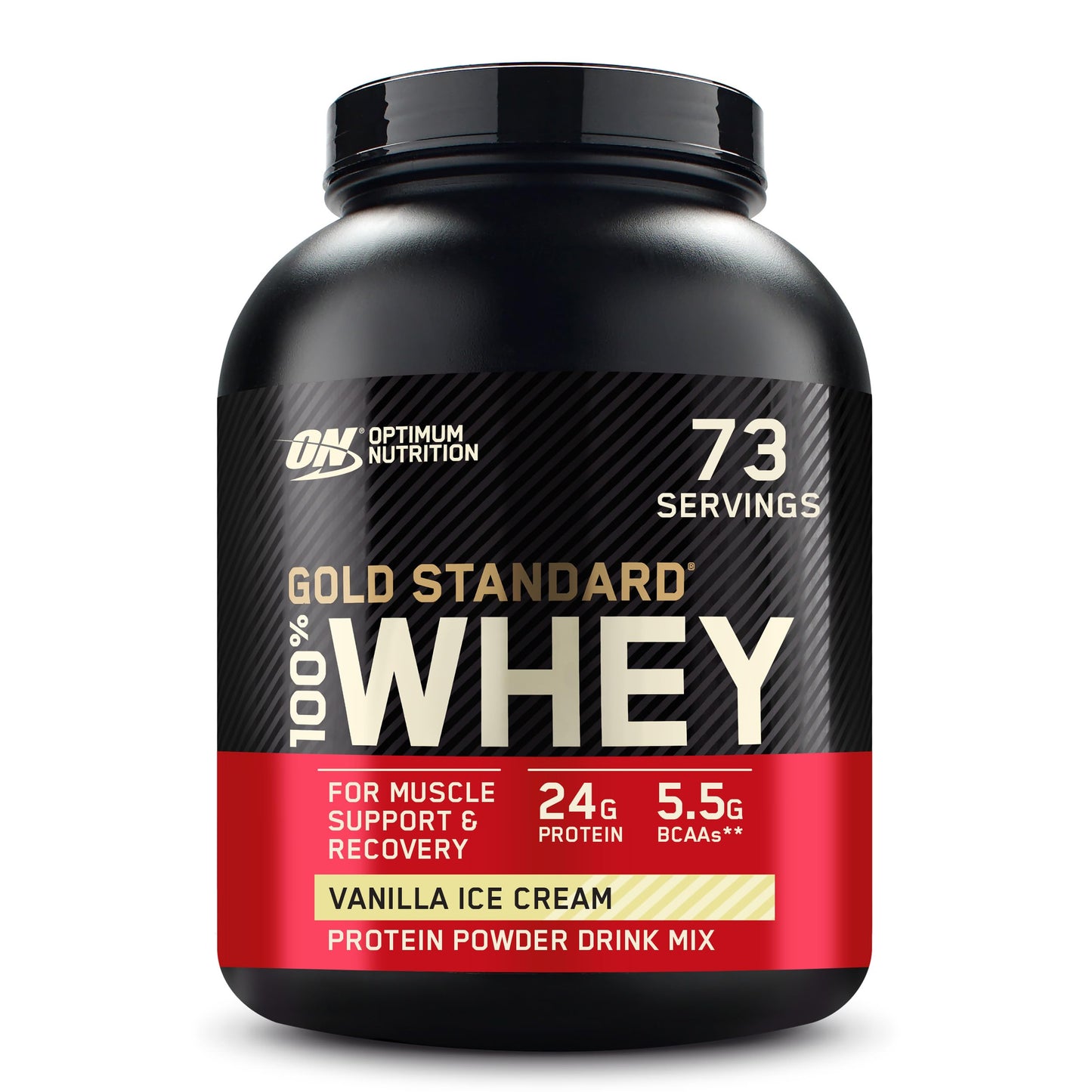 Optimum Nutrition Gold Standard 100% Whey Protein Powder, Vanilla Ice Cream, 5 Pound, 80 Servings