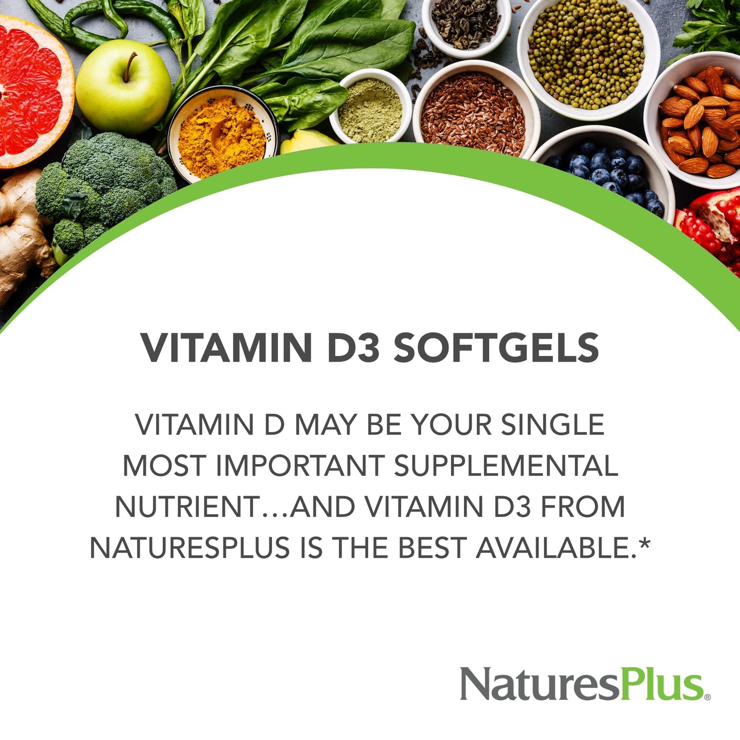NaturesPlus Vitamin D3 5000 IU Softgels 60 Softgels