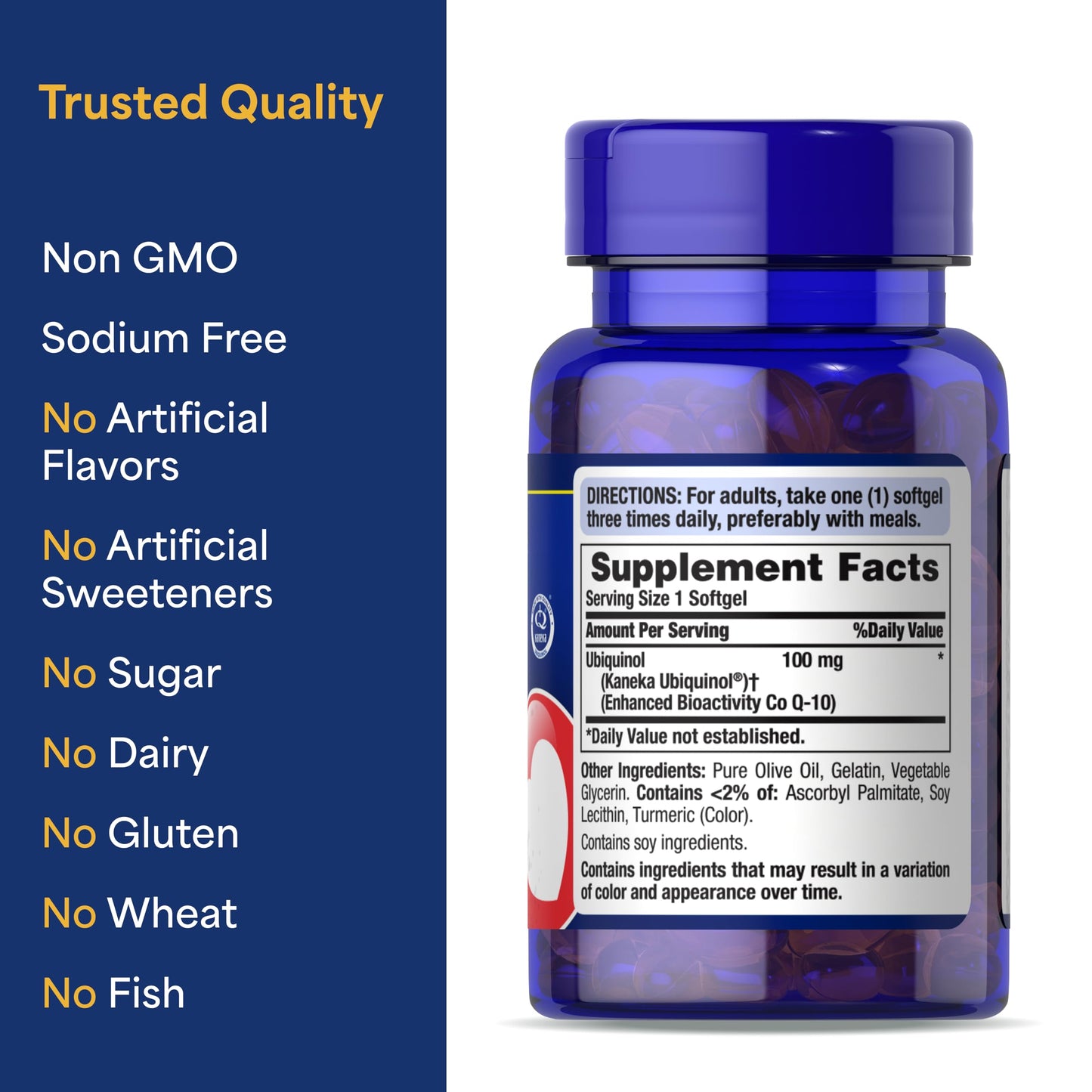 Puritan's Pride Next Gen Ubiquinol Coenzyme CoQ10 100mg Softgels 120