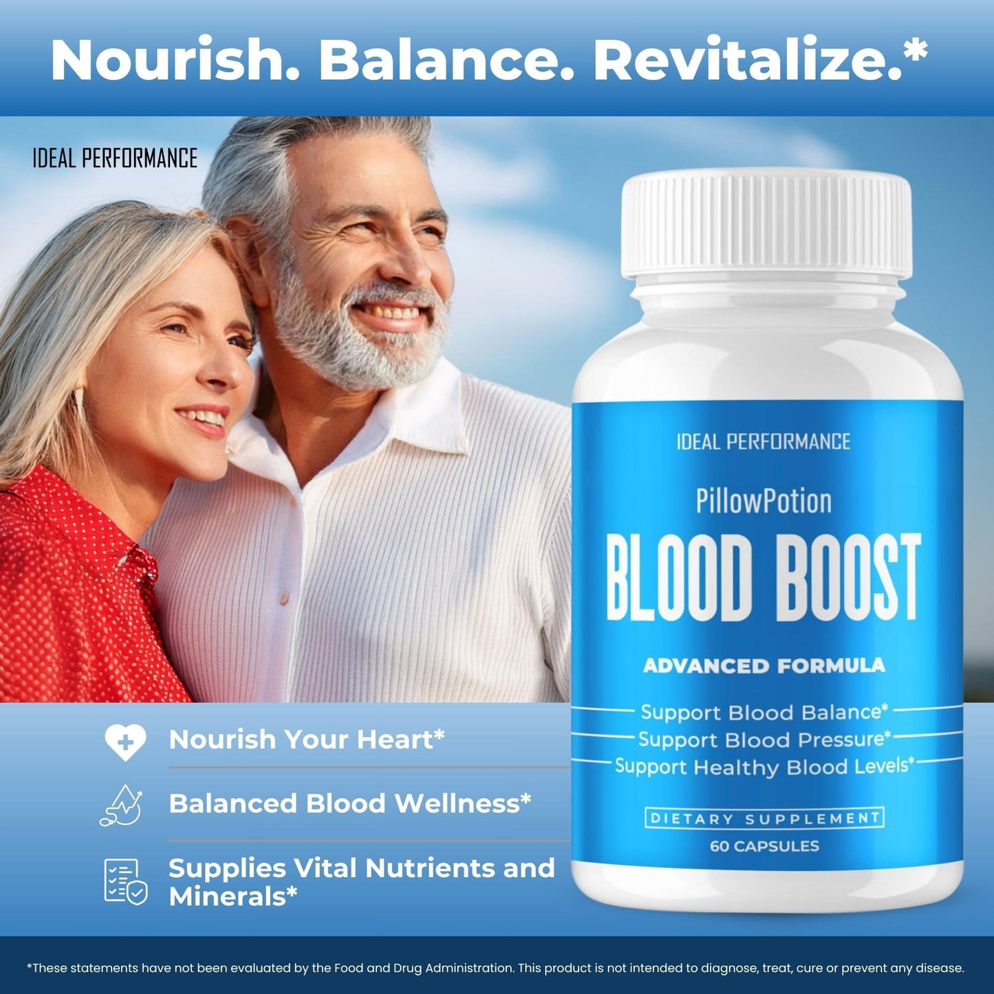 IDEAL PERFORMANCE Pillow Potion Blood Boost Capsules, 120 Capsules