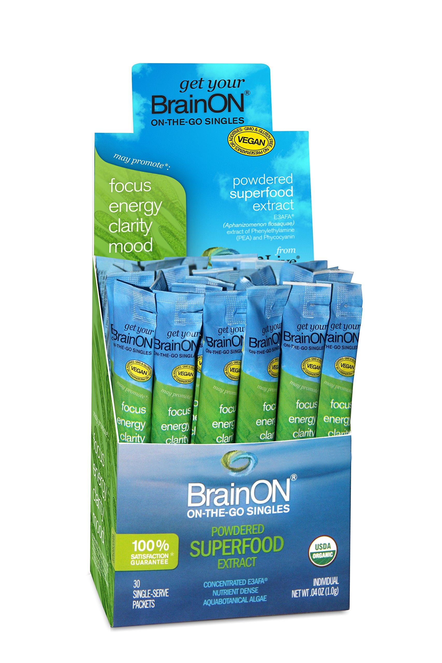 E3LIVE BrainON Concentrated E3AFA On-The-Go Singles Capsule, 30 Capsules