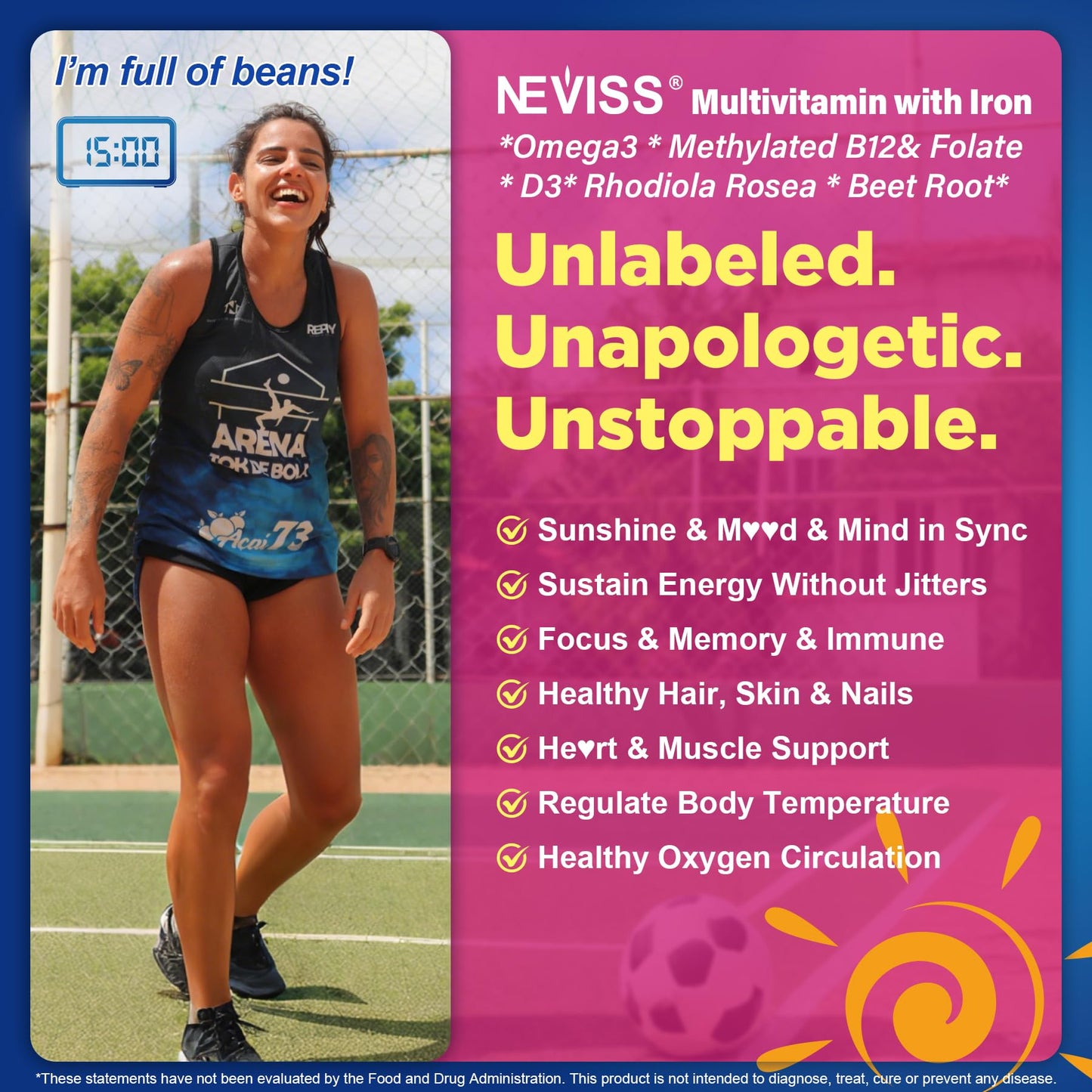NEVISS Methylated Multivitamin Gummies for Women, Bariatric Multivitamin with Iron, Omega-3, B6, Folate, B12, Inositol, Daily Vitamin Gummy ALA Beet Root Astaxanthin, 60 Gummies