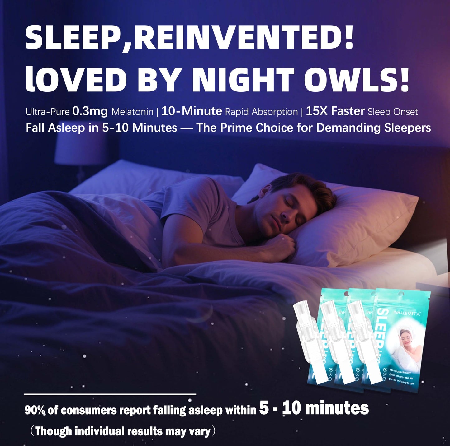 INHALEVITA Melatonin Powder, 0.33 oz (Pack of 3)