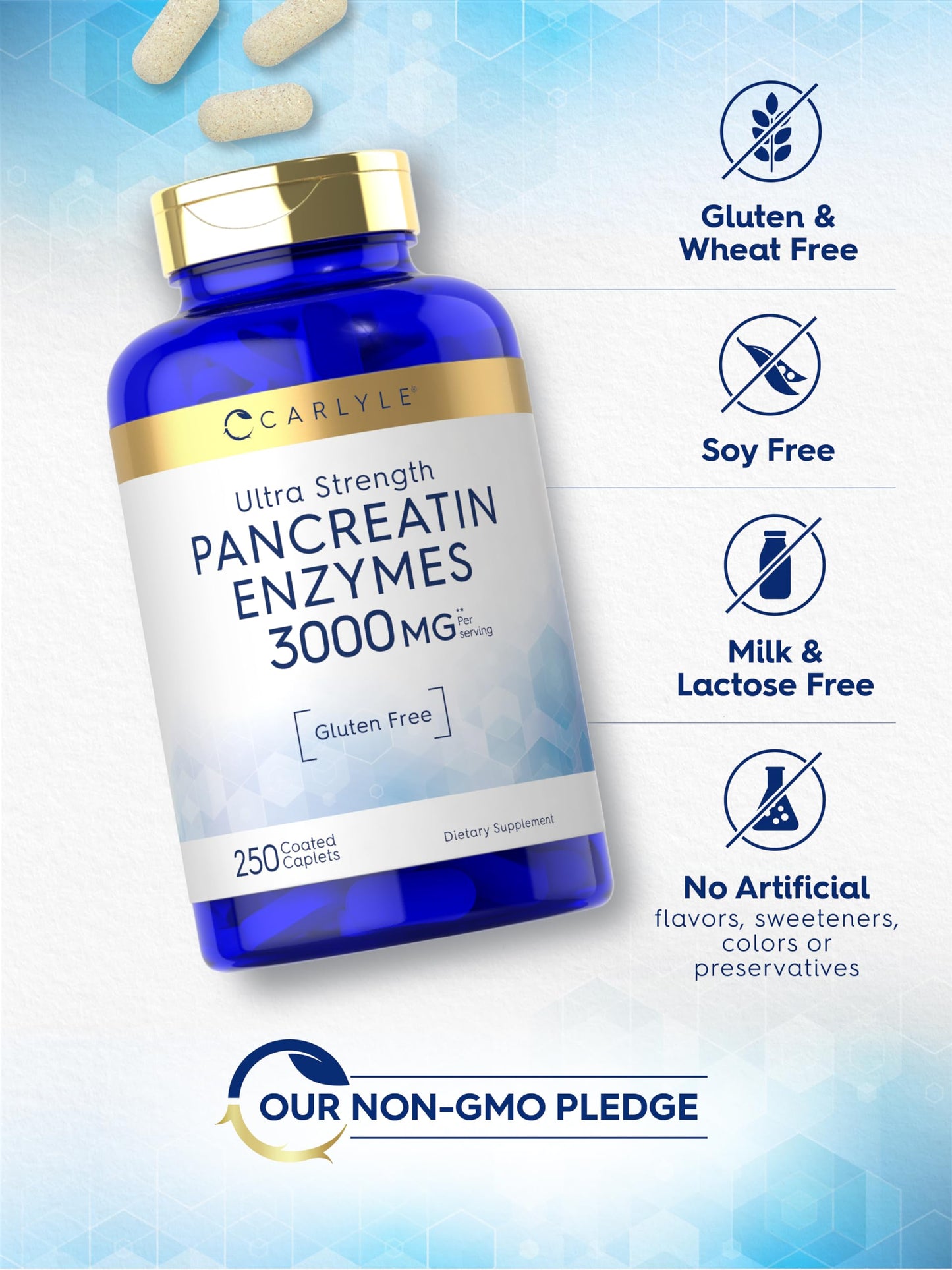 Carlyle Pancreatin Digestive Enzymes Caplets 250