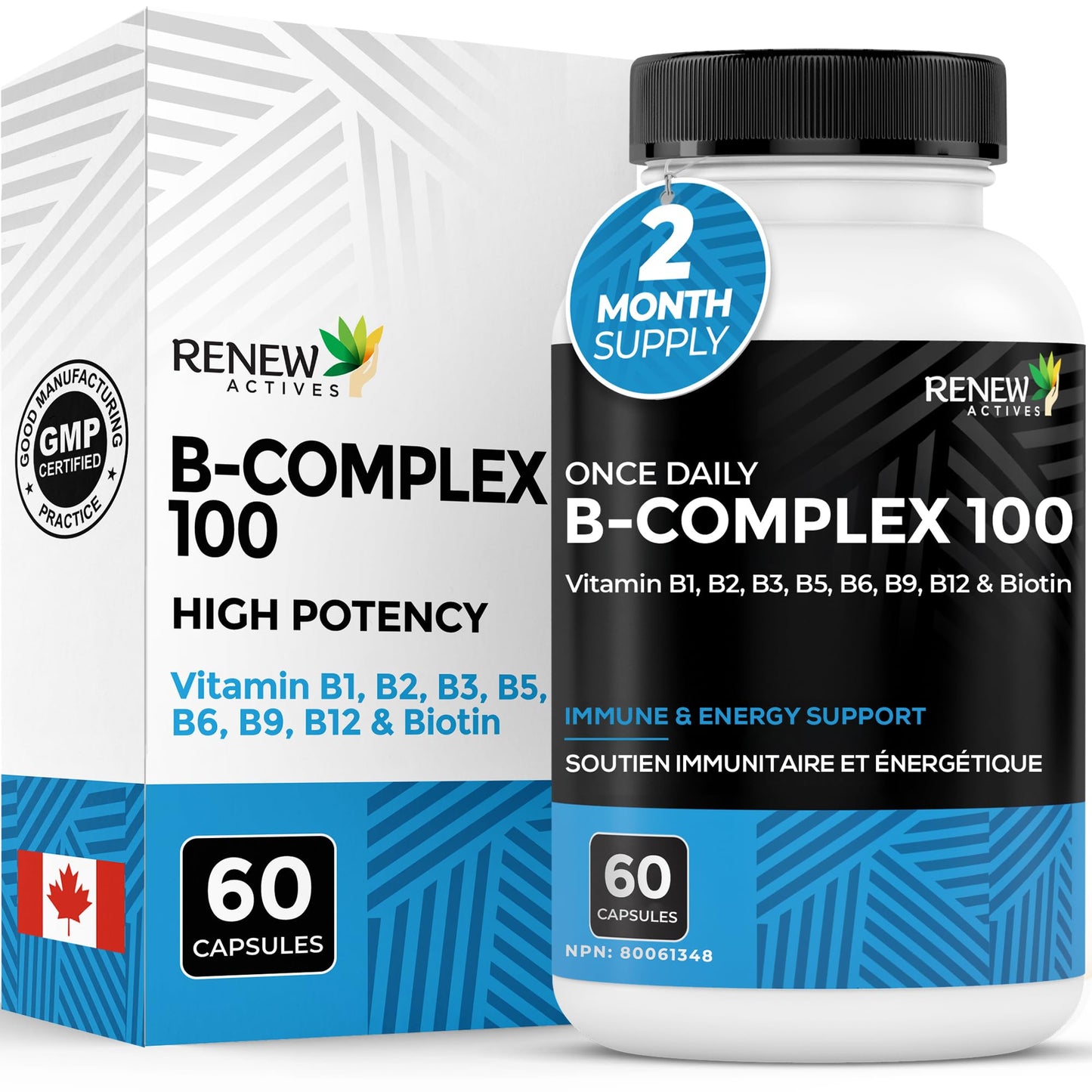 Renew Actives Vitamin B Complex 100 Capsule, 60 Capsules