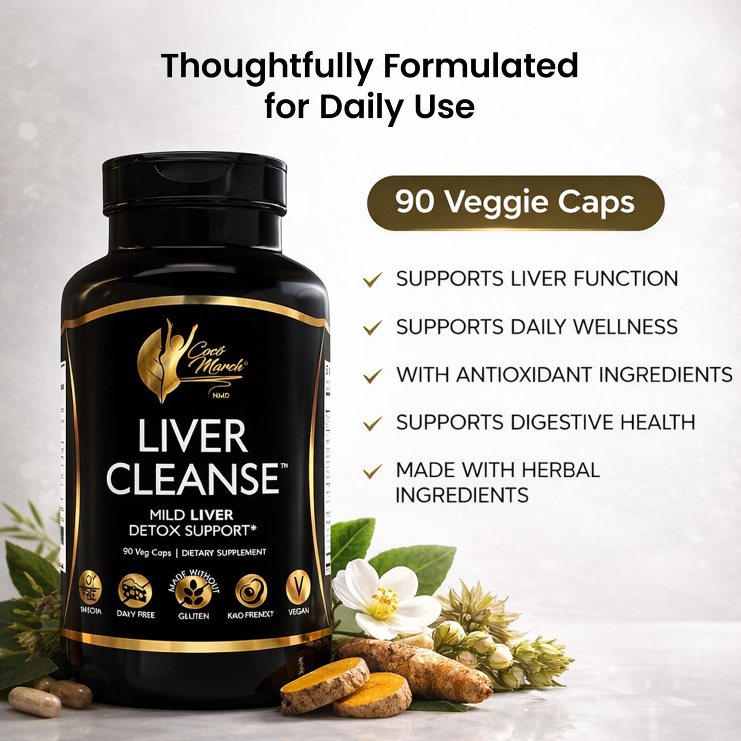 Cocó March N.M.D Liver Cleanse Support Supplement 90 Veg Capsules