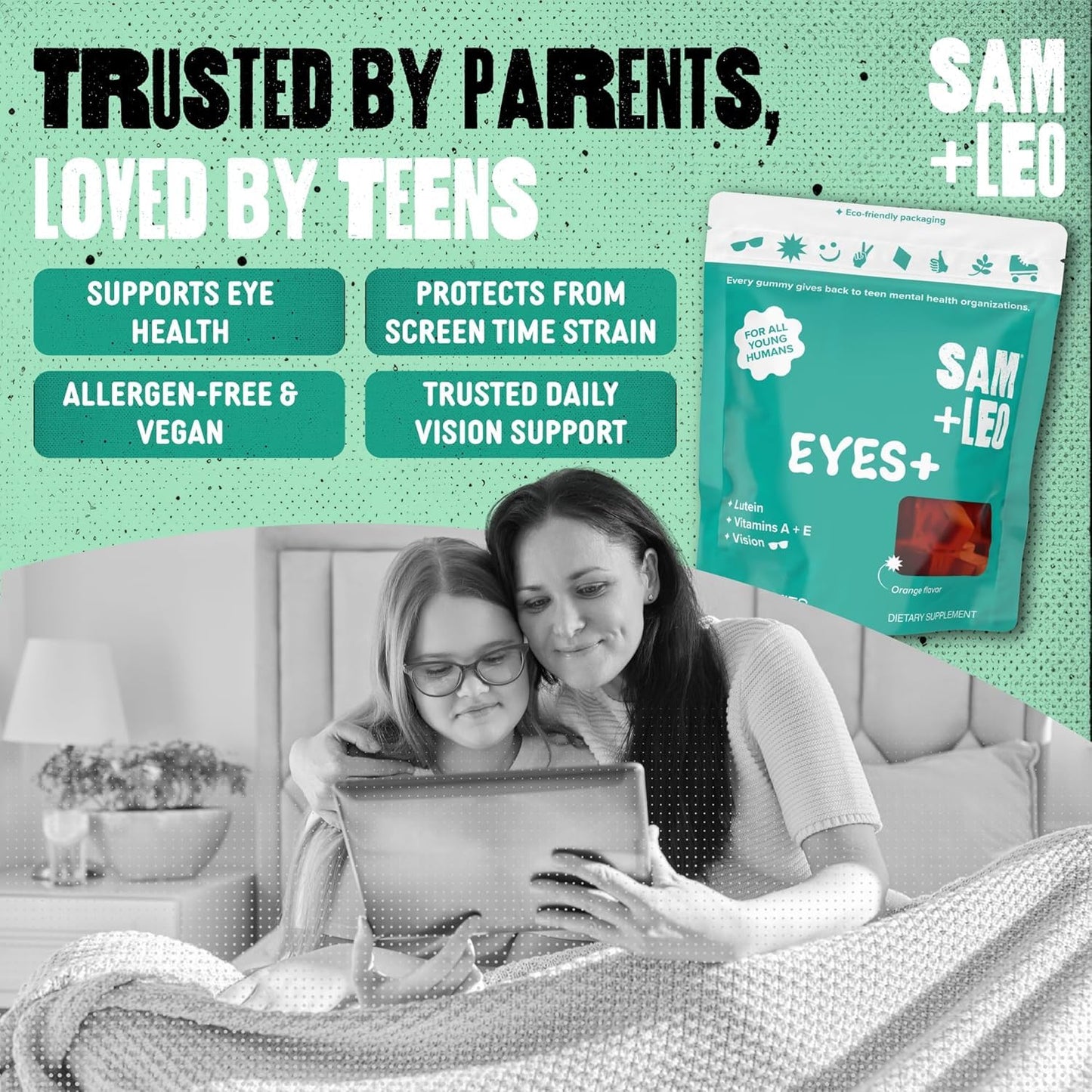 SAM+LEO Eye & Immunity Gummies for Kids & Teens, 120 Gummies