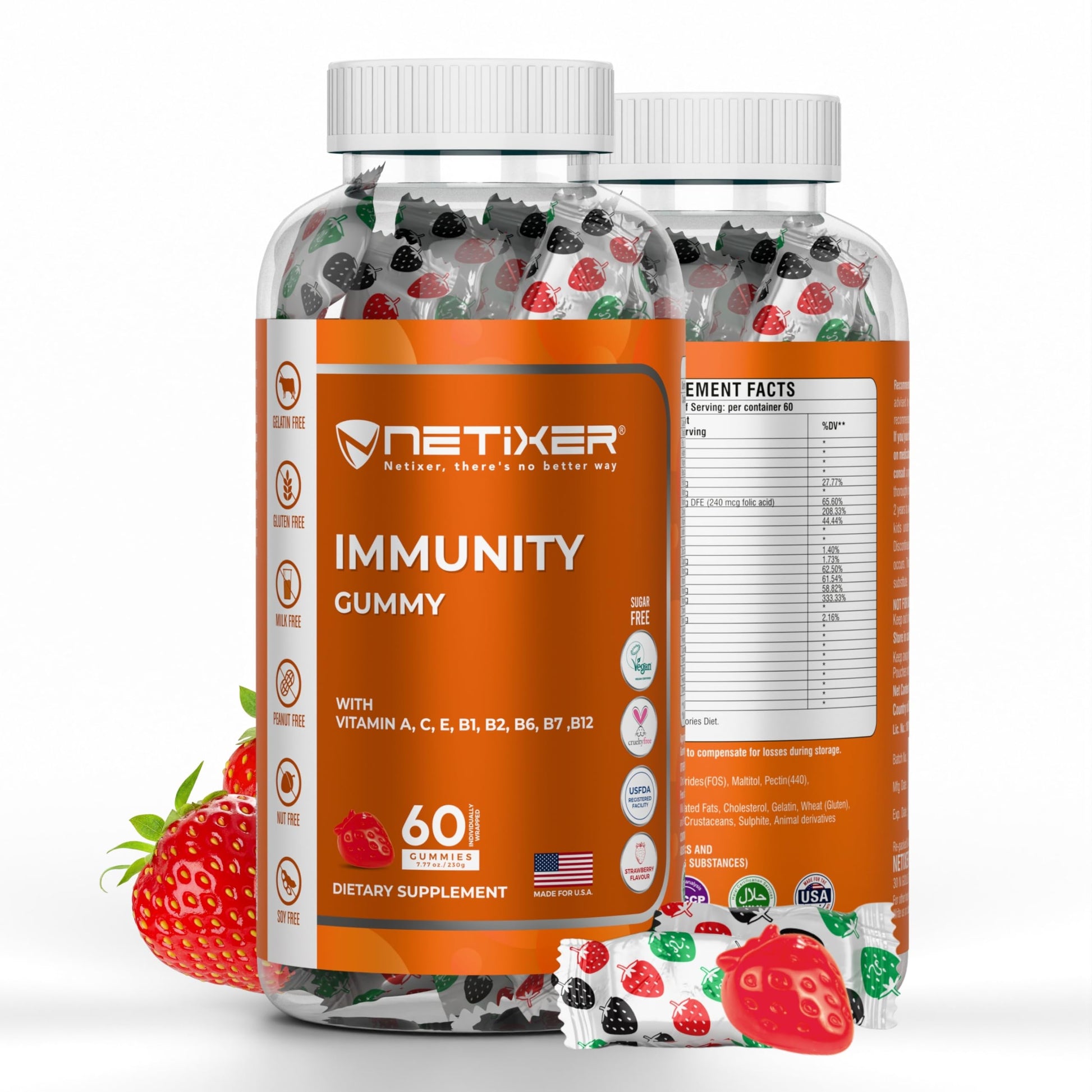 nETiXER Immunity Gummies, 60 Count