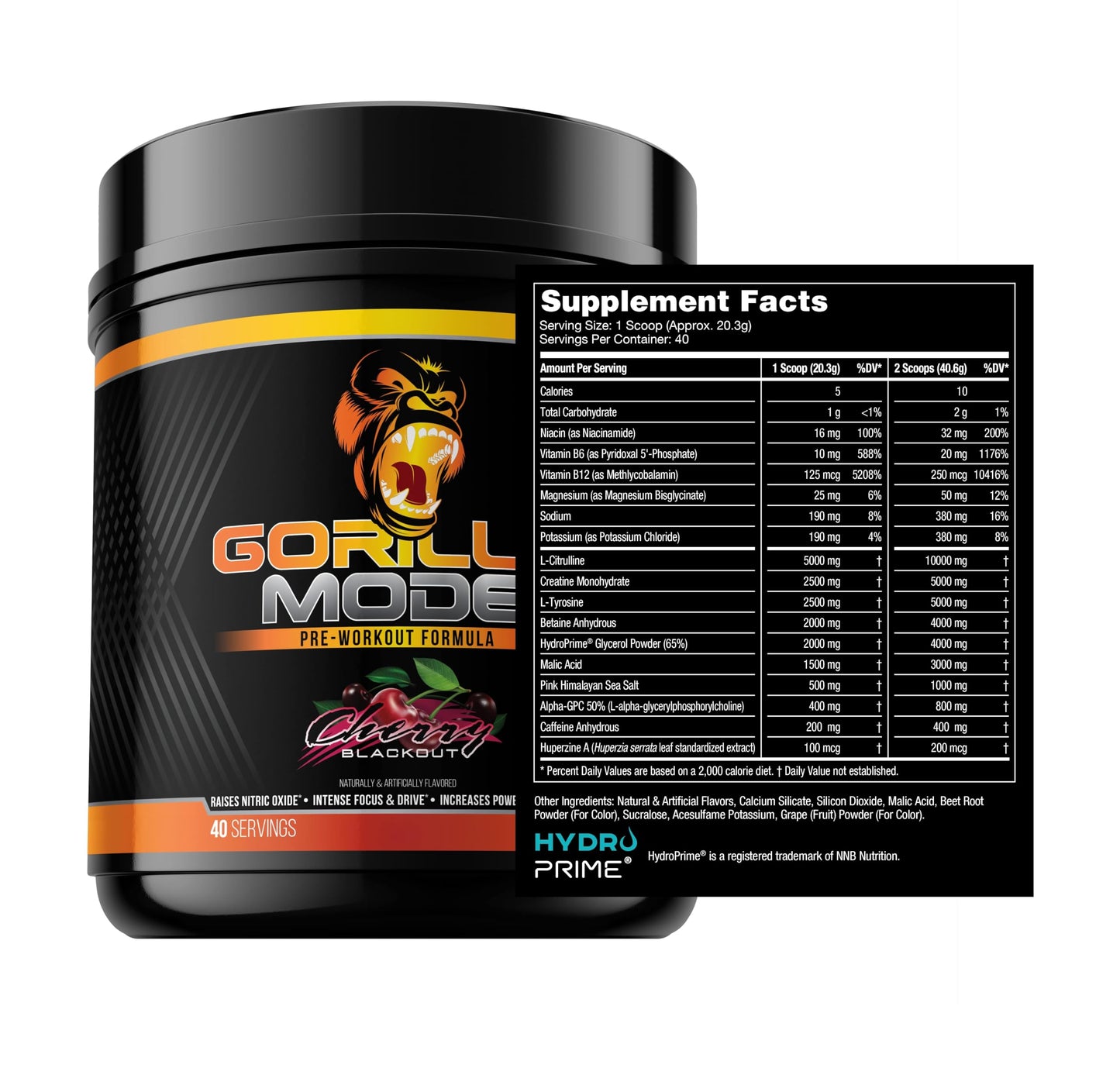Gorilla Mind Gorilla Mode Pre Workout & Gorilla Mode Nitric Upgraded Stimulant Powder 56.0151