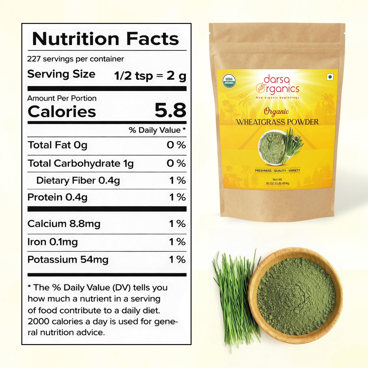 Darsa Organics Wheatgrass Powder 16