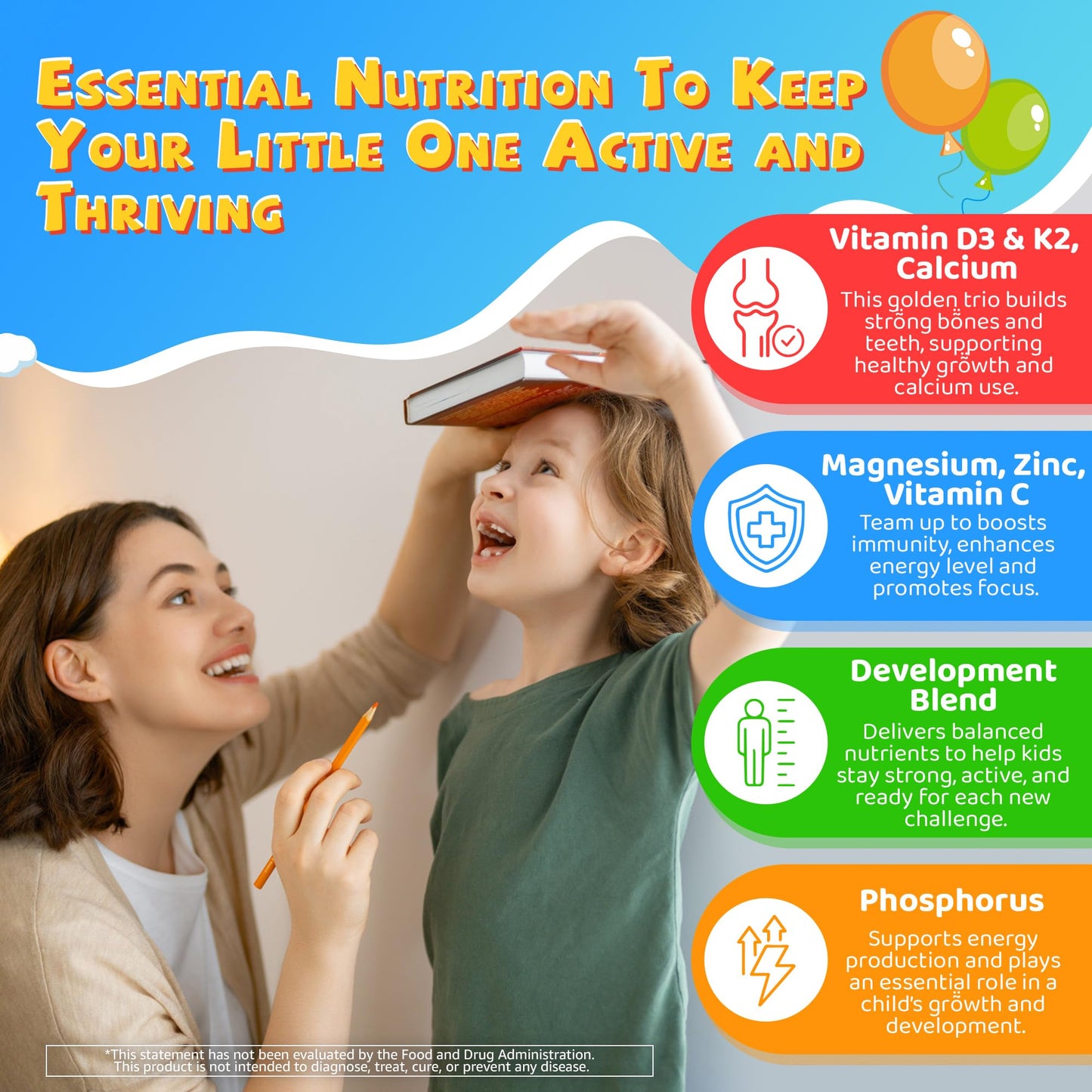 NEVISS Kids Vitamin D3 K2 Gummies & Kids Multivitamin Gummies, 180 Gummies