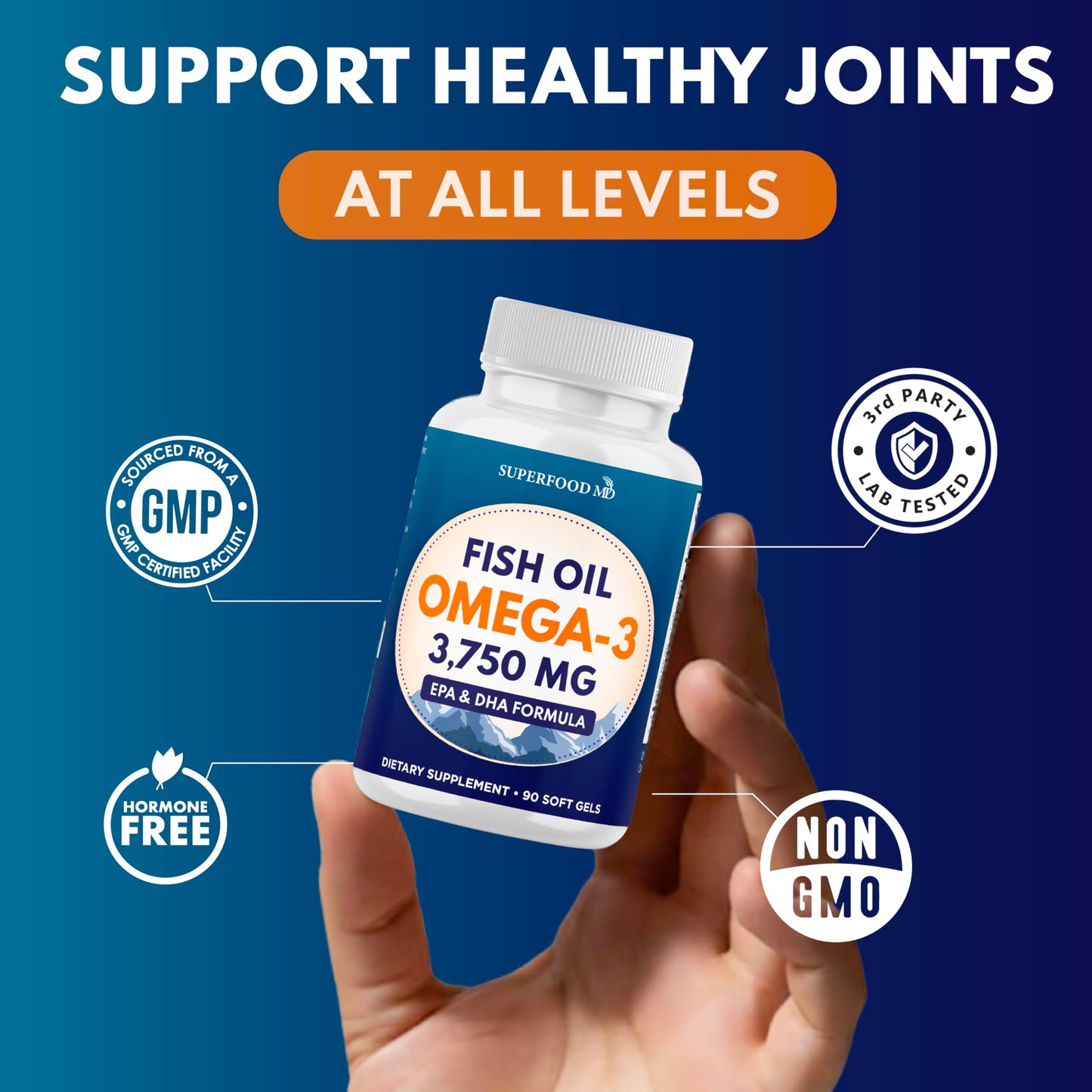 Superfood MD Triple Strength Omega-3 Fish Oil Softgels 180