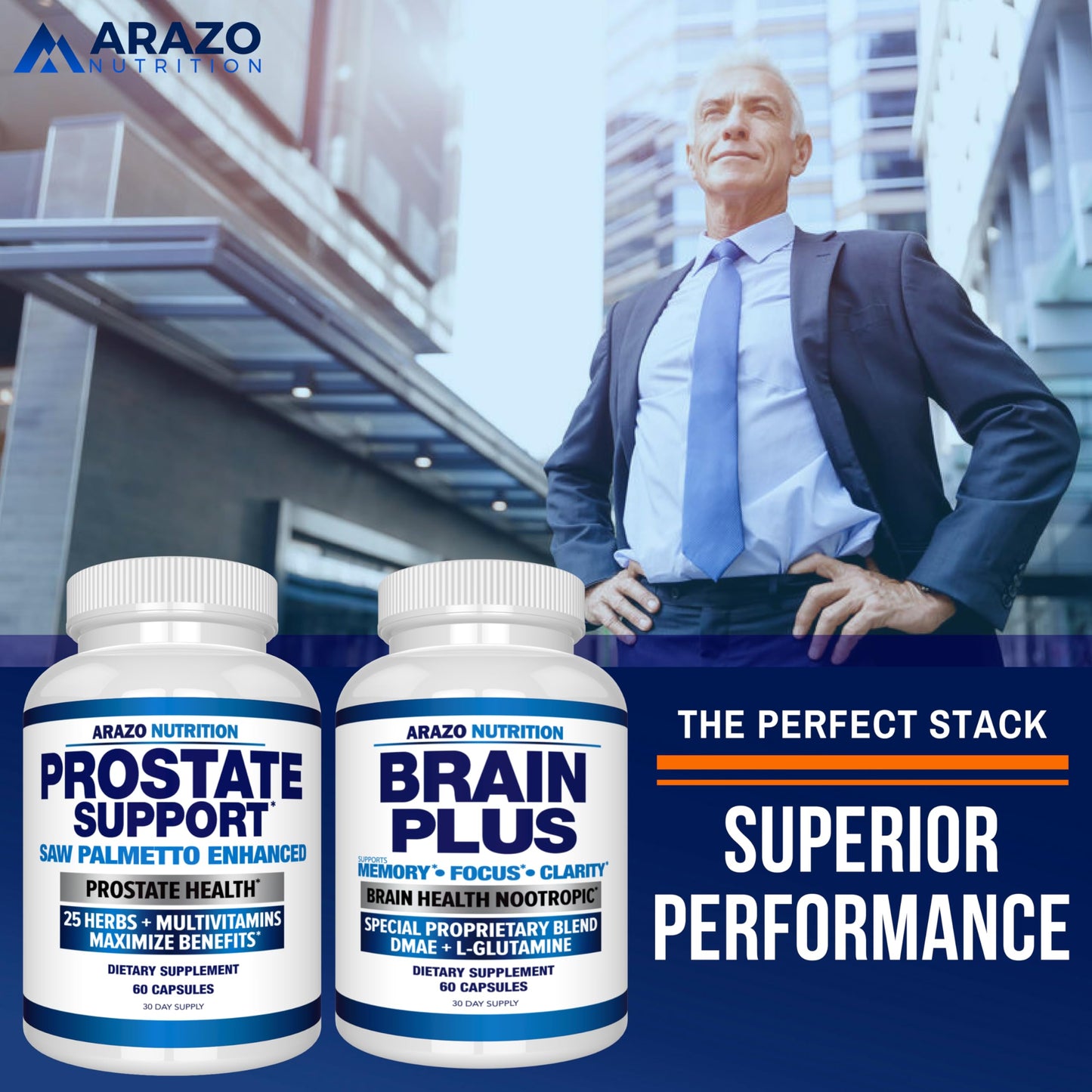 Arazo Nutrition Prostate Supplement Saw Palmetto + 25 Herbs Capsules 60 Count