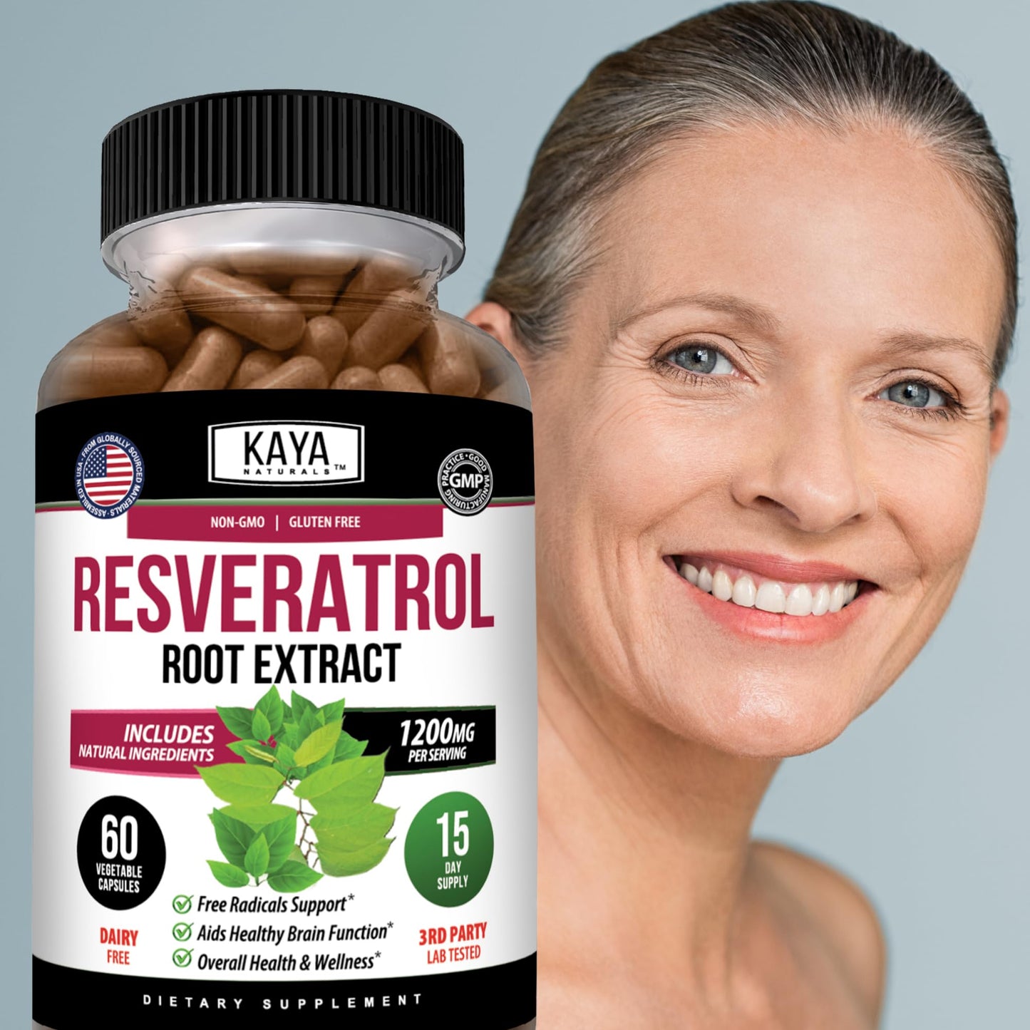 Kaya Naturals Resveratrol Capsules, 60 Count