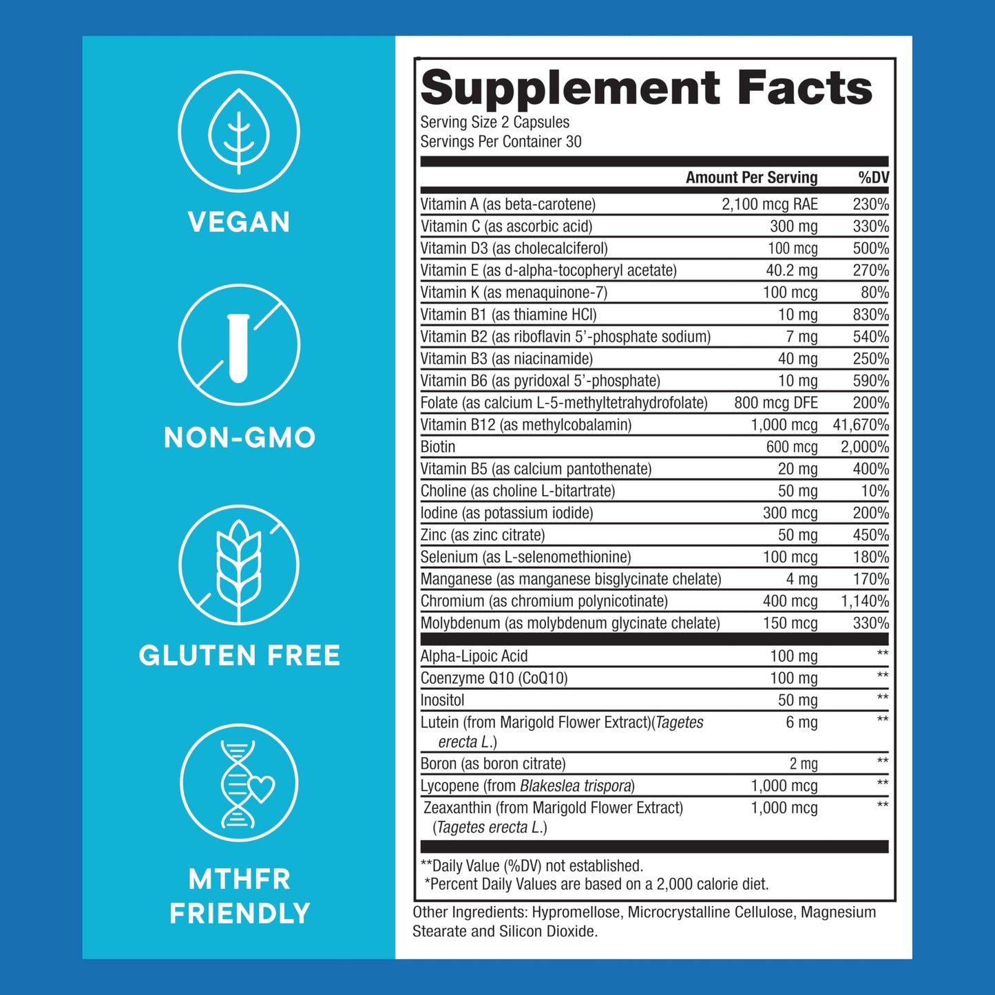 Super Natural Goods Purest Methylated Multivitamin for Men & Women Capsules, 60 Count