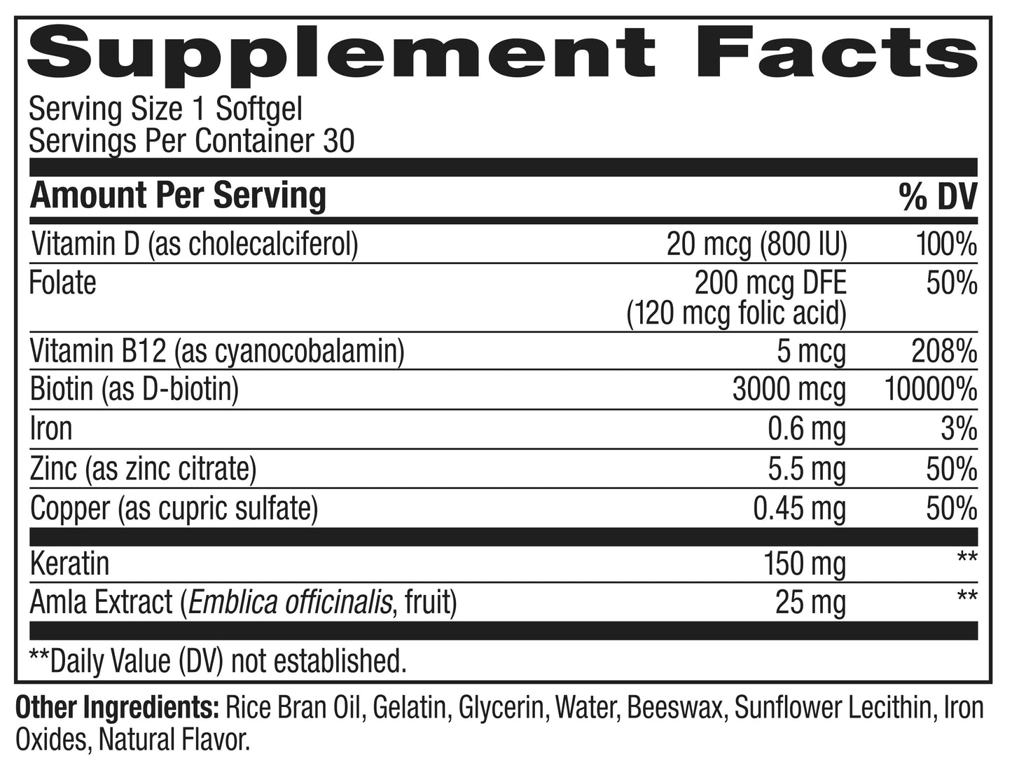 OLLY Ultra Strength Hair Caplets, 60 Count