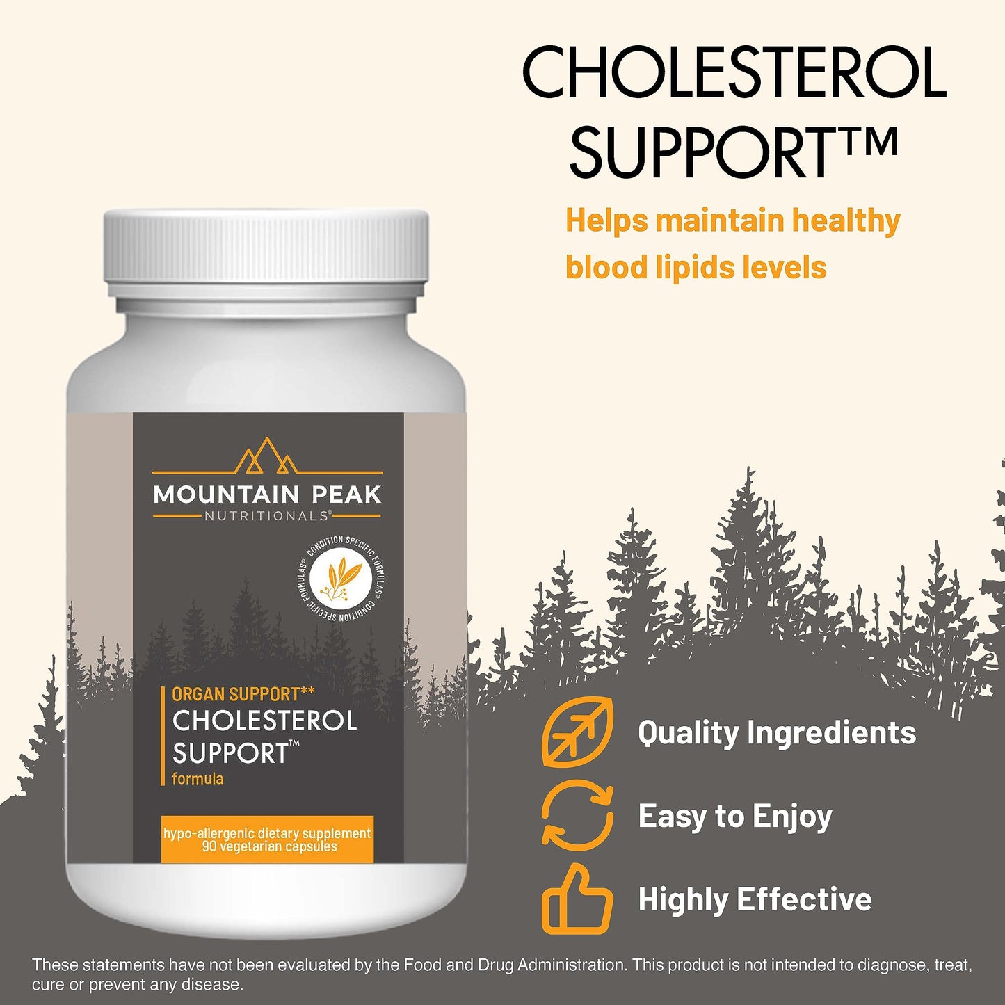 Mountain Peak Nutritionals Cholesterol Support Supplement Capsules 90 Count