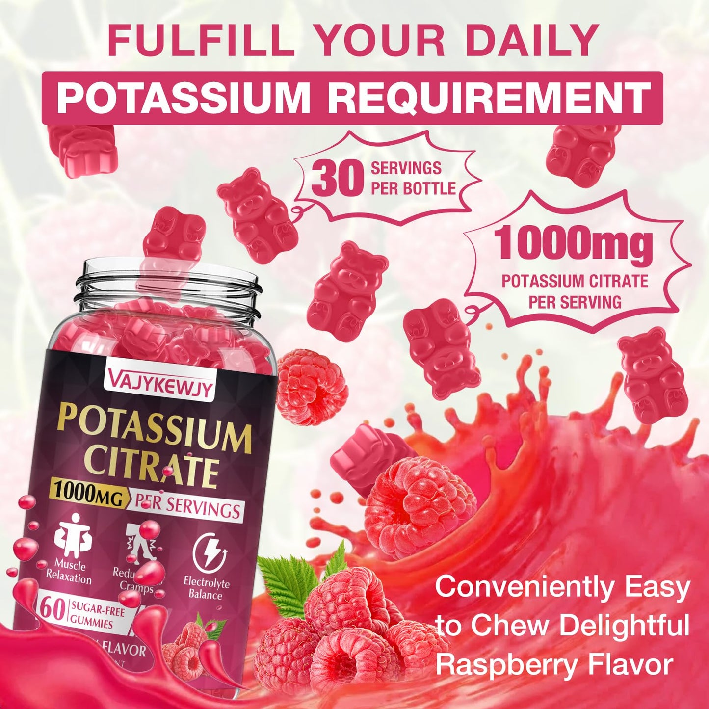 VAJYKEWJY Potassium Citrate Gummies 2-Count