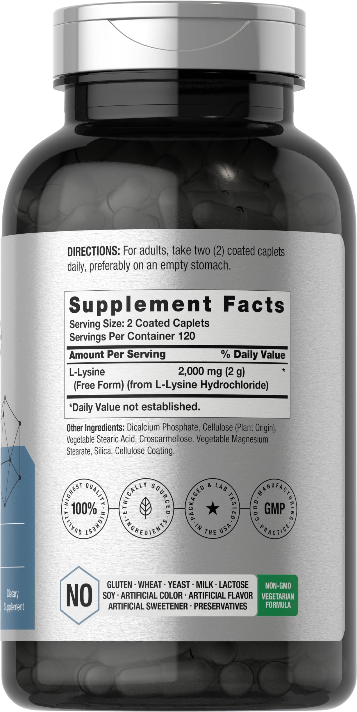 Horbäach L-Lysine Supplement 2000mg Caplets, 240 Count
