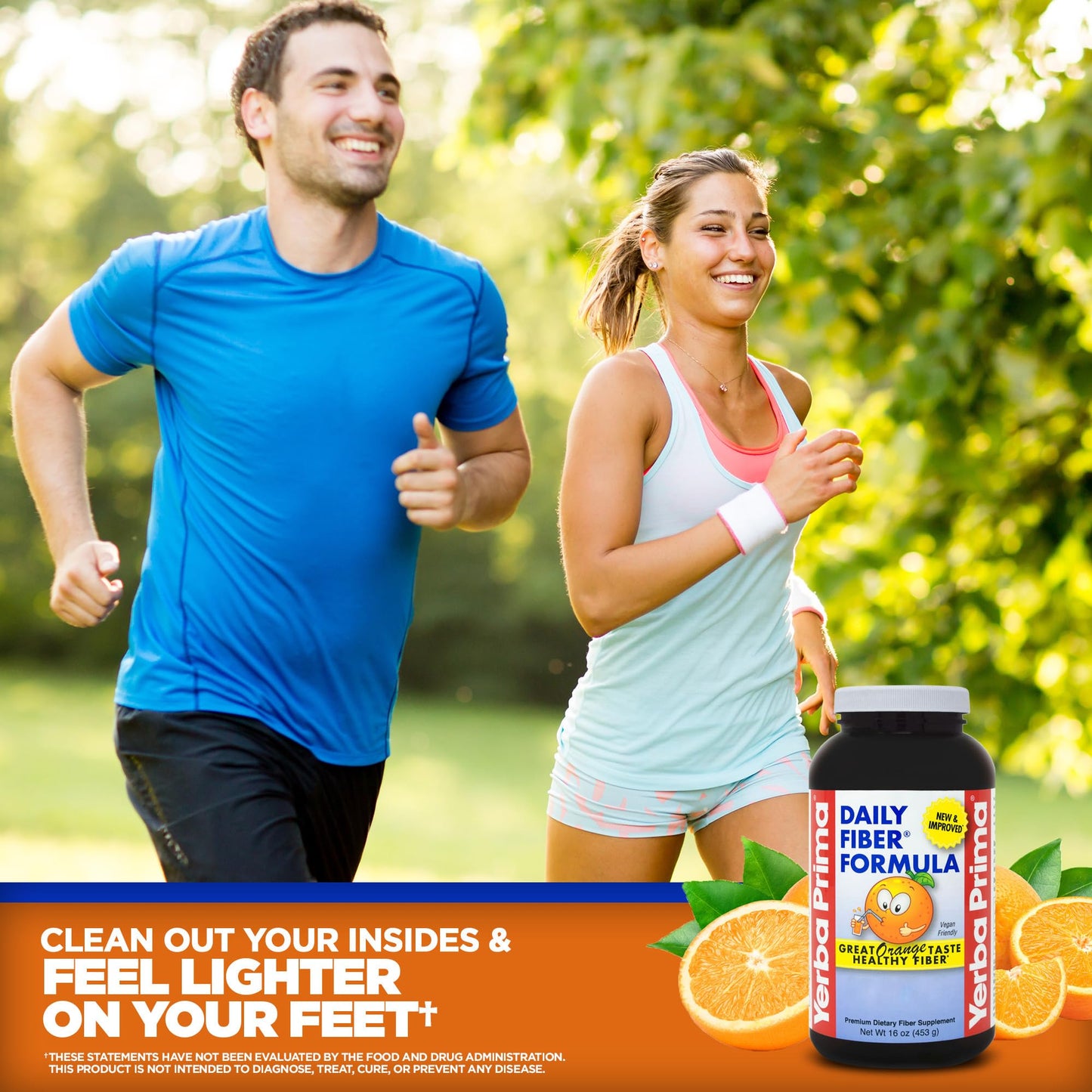 Yerba Prima Orange Flavored Daily Fiber Formula Powder 16 oz