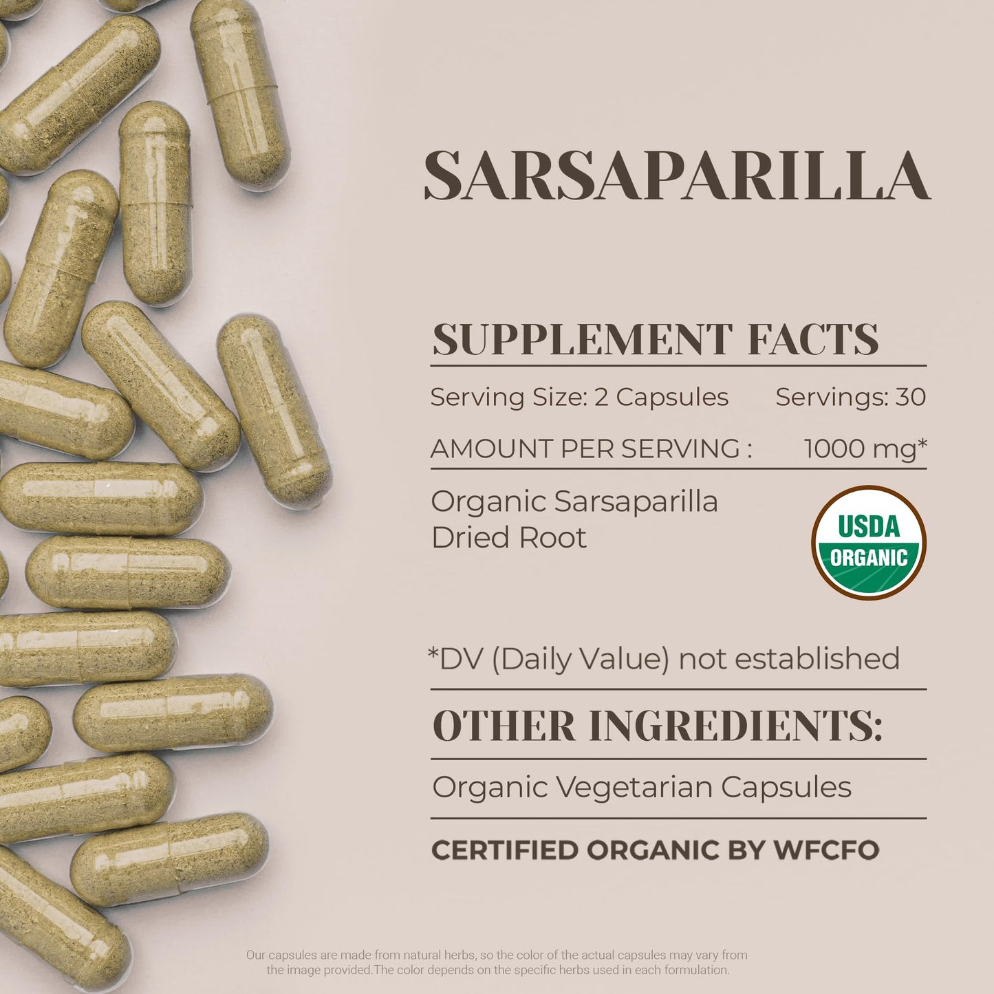 Garden Organics Sarsaparilla Capsules, 60 Count