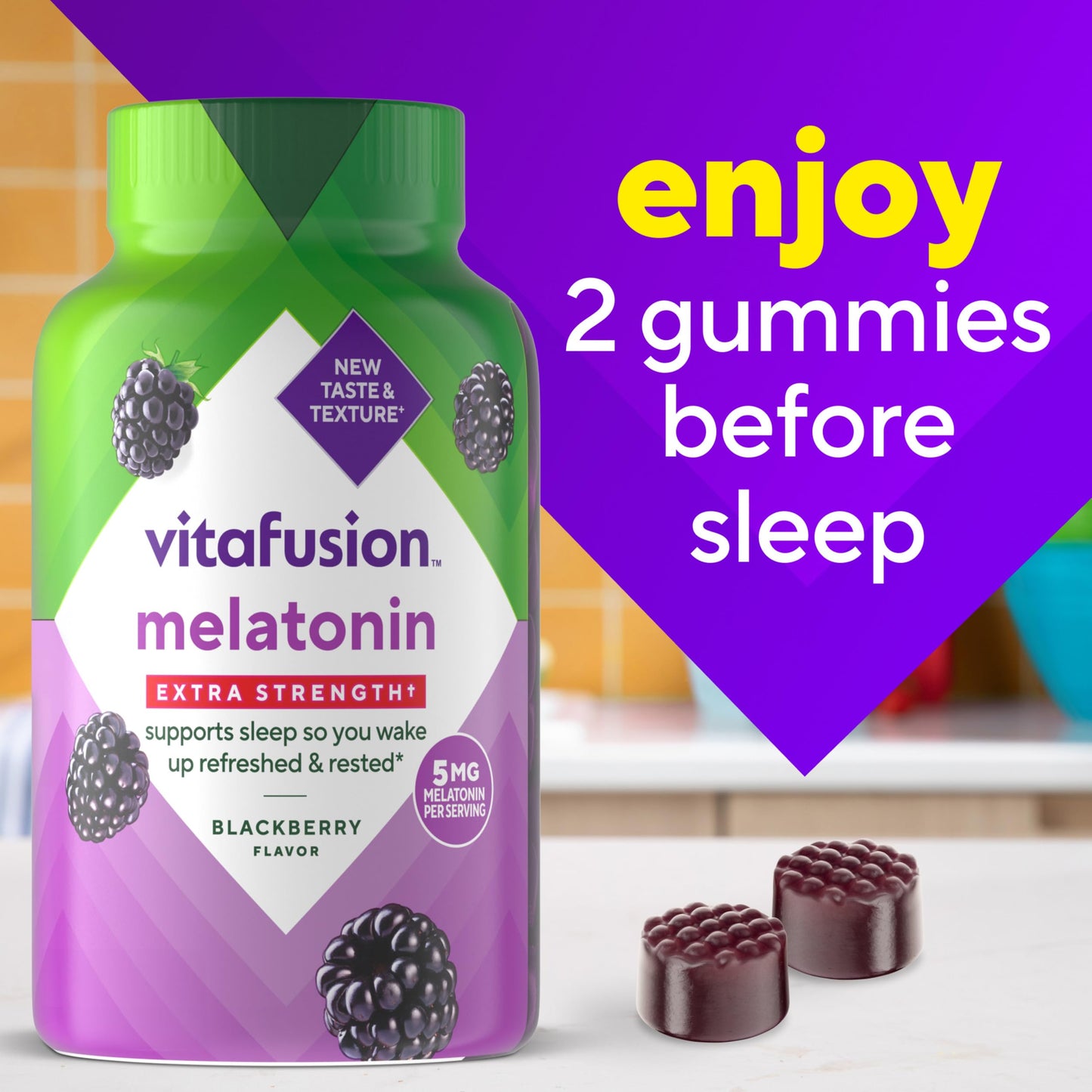 Vitafusion Extra Strength Melatonin Gummy Vitamins, 5mg, 120 ct