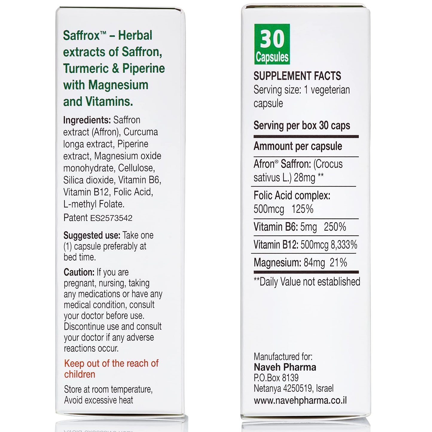 NAVEH PHARMA Saffrox Mood Support Saffron Supplement Capsule 30 Capsules