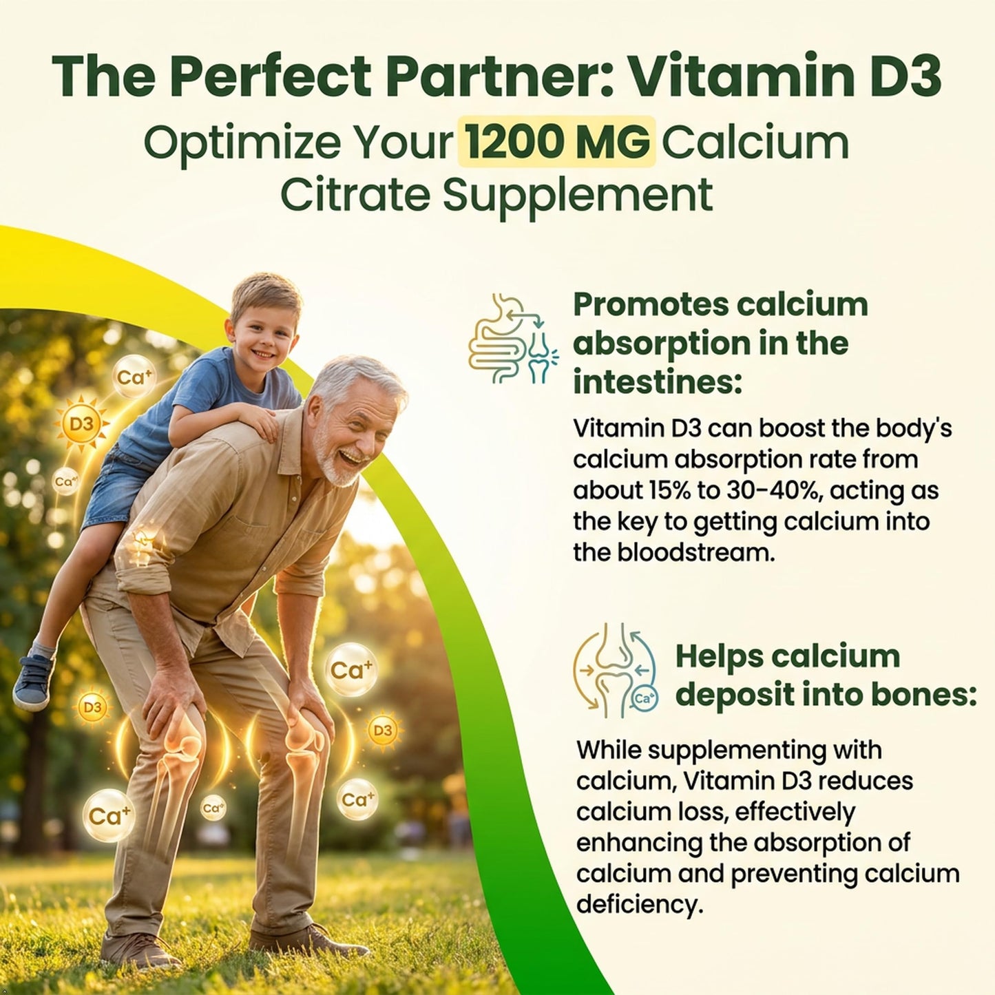 Aanuan Calcium Citrate 600-1200 mg with Vitamin D3 Gummies, 120 Count