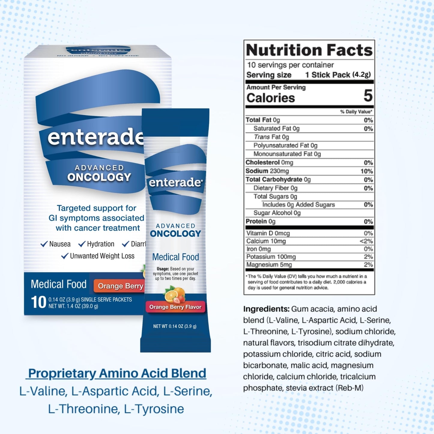 enterade Advanced Oncology Powder Packets Orange Berry, 10 Packets