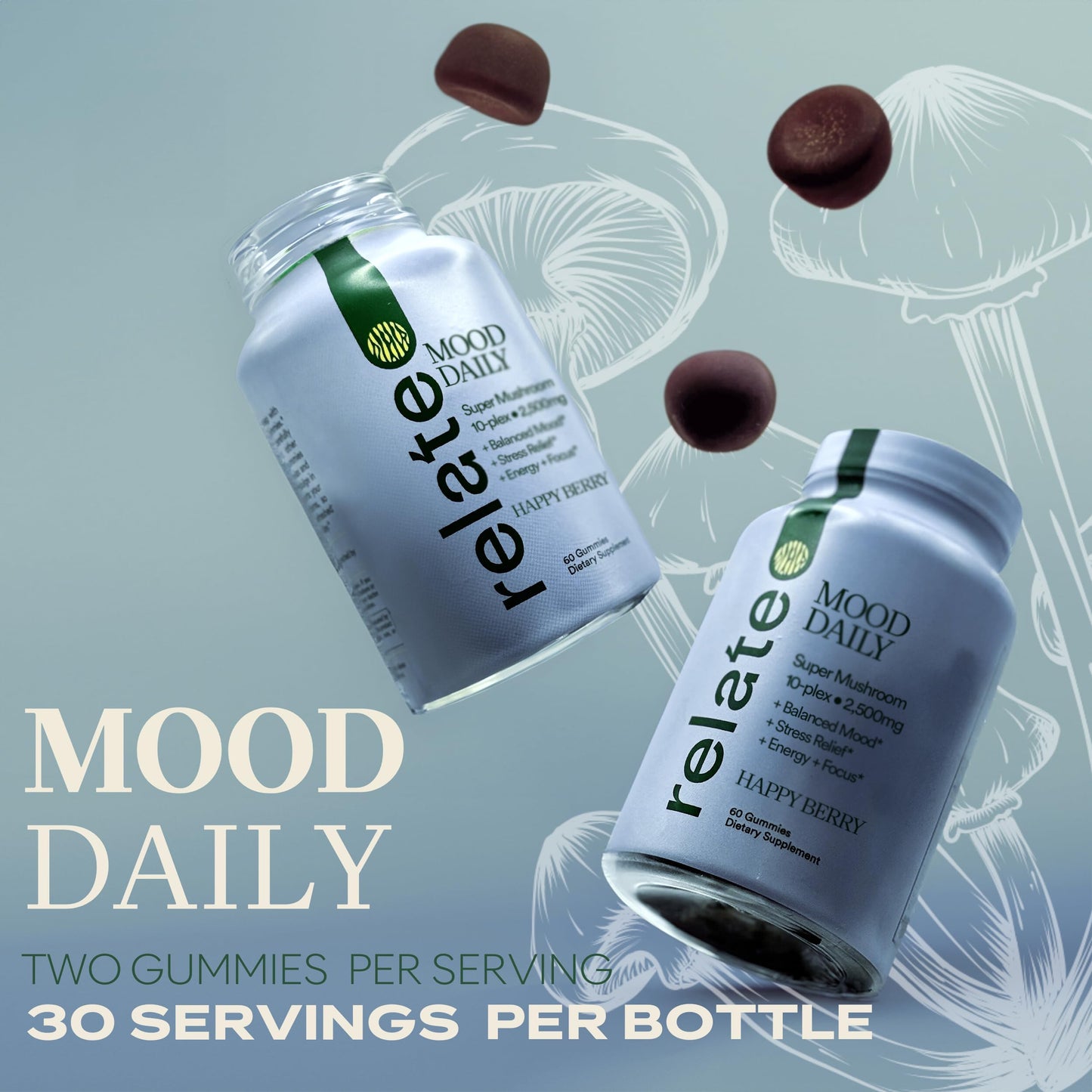 relate Mood Daily Happy Berry Gummies 60 Count
