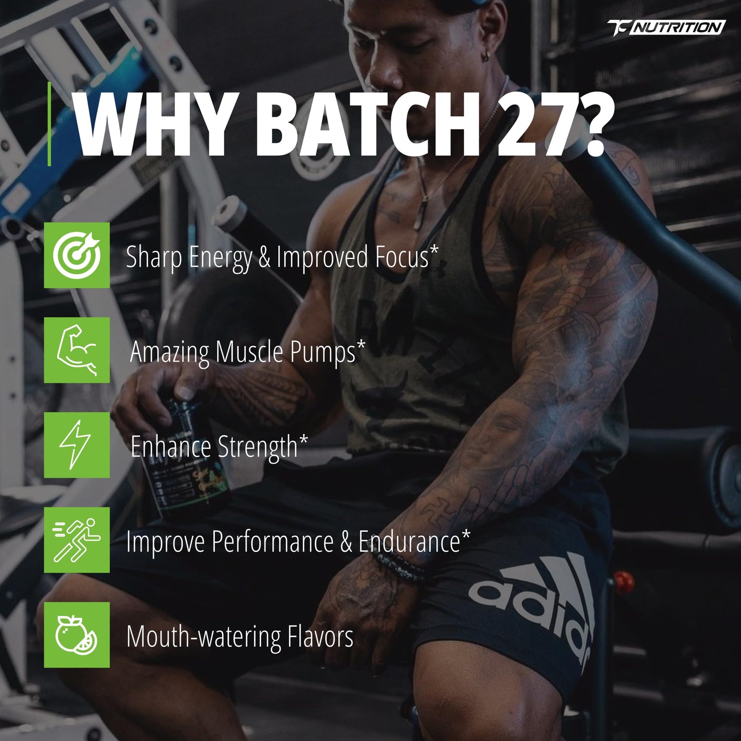 TC Nutrition Batch 27 Pre Workout Powder, 13.4 Ounce