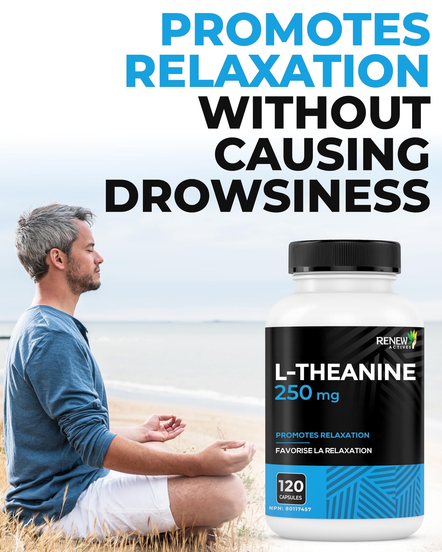 Renew Actives L-Theanine Supplements Capsule 1 Count