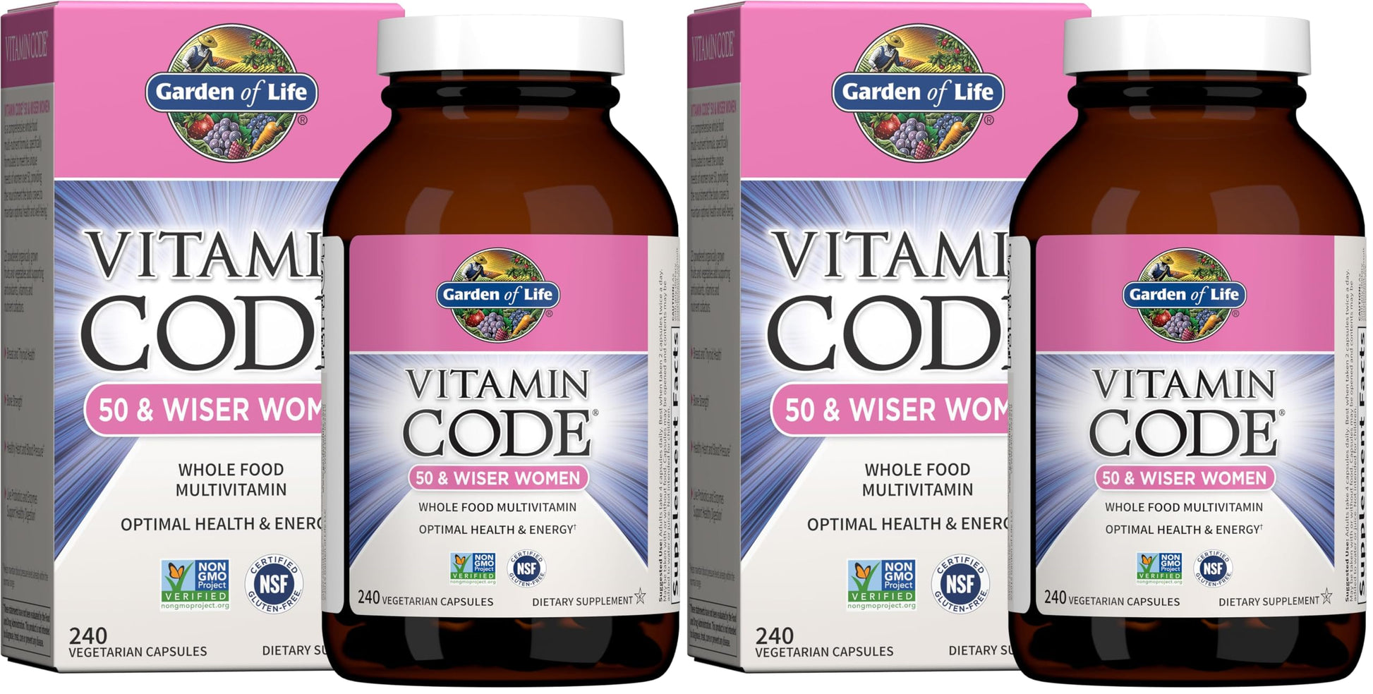 Garden of Life Vitamin Code Multivitamin for Women 50 & Over Capsule 480 Count