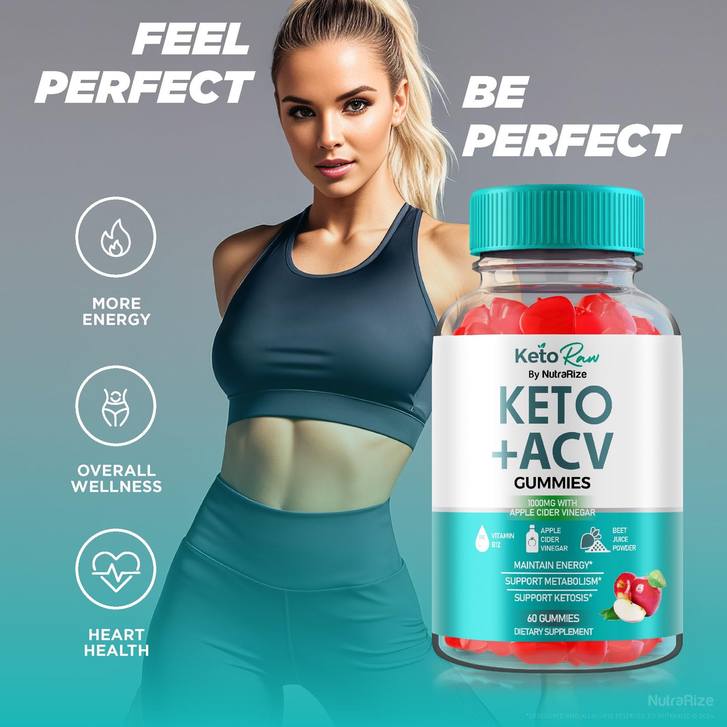 NutraRize Keto Raw ACV Gummies 120 Gummies