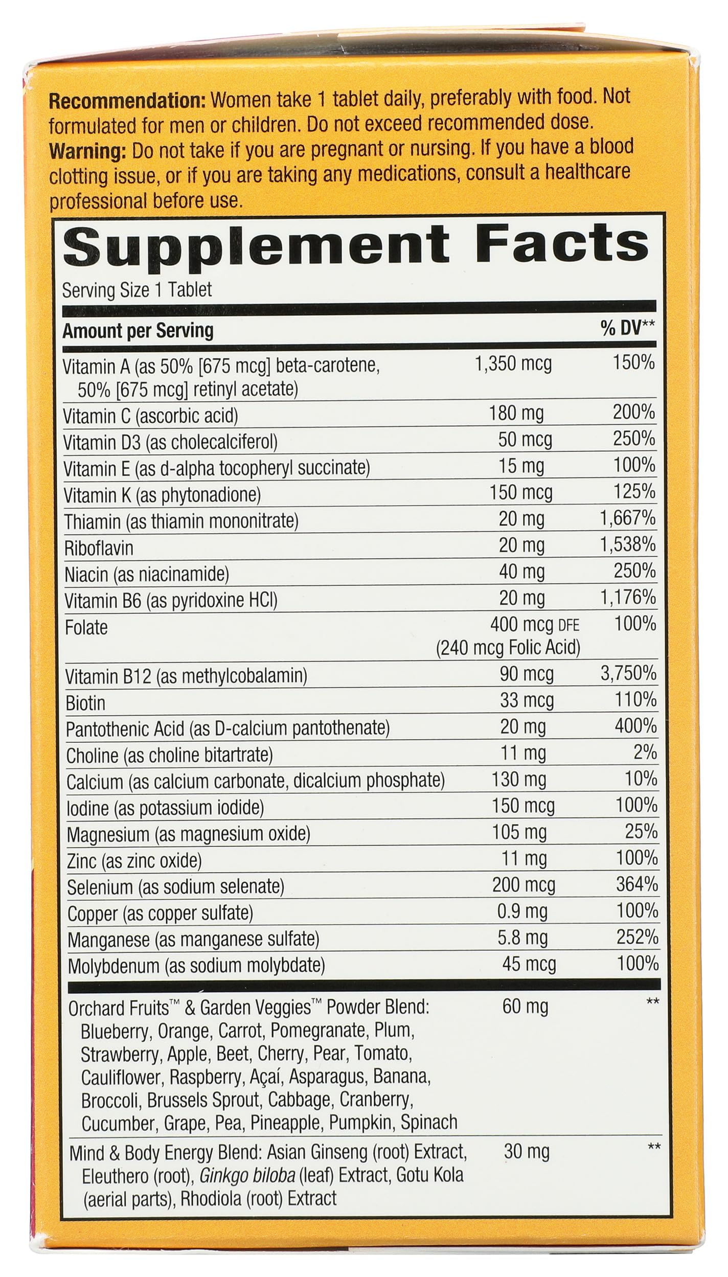 Nature's Way Alive Once Daily Women 50 Plus Multivitamin Tablets, 60 Count