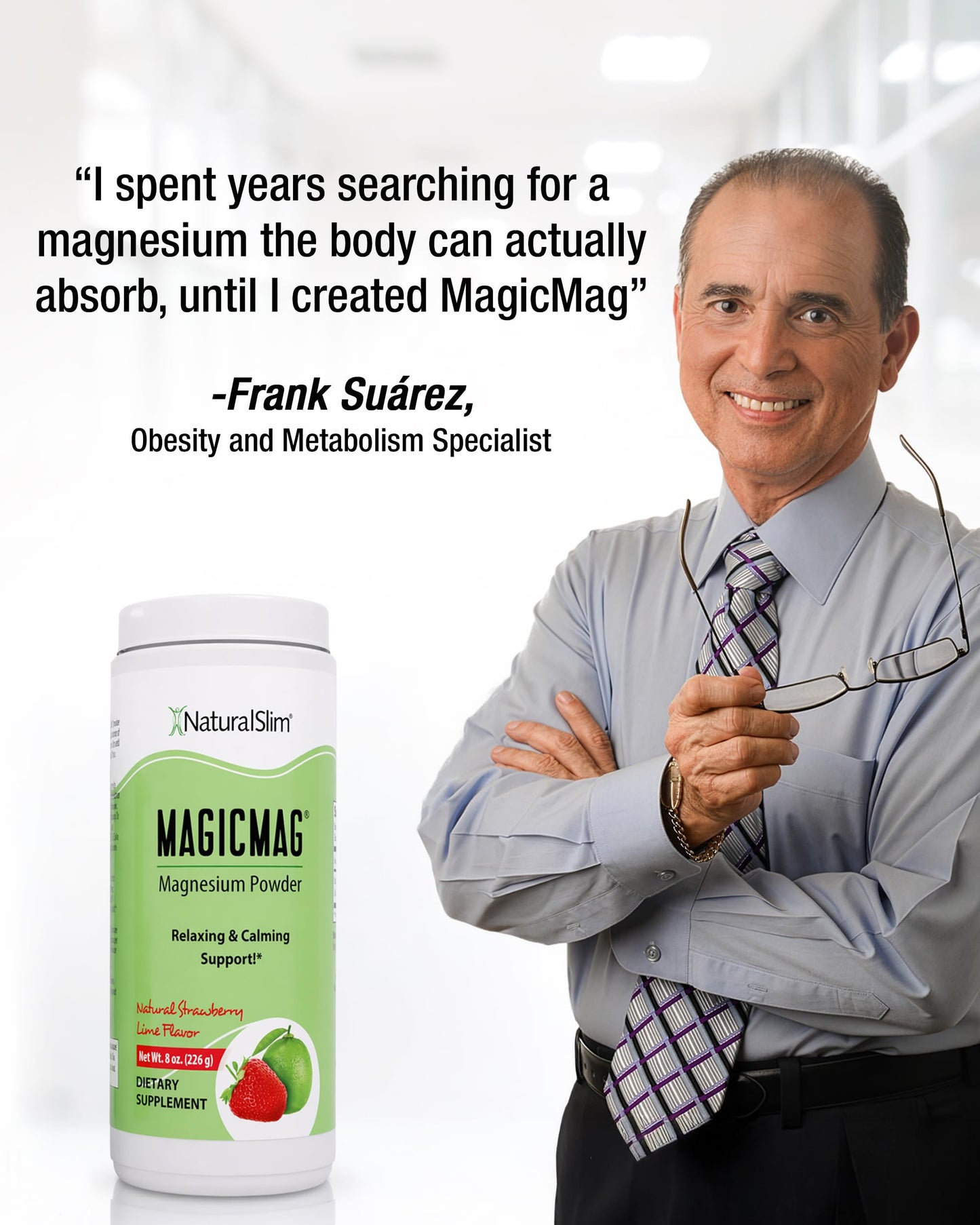 NaturalSlim MagicMag Magnesium Citrate Powder, 16 oz (Pack of 2)