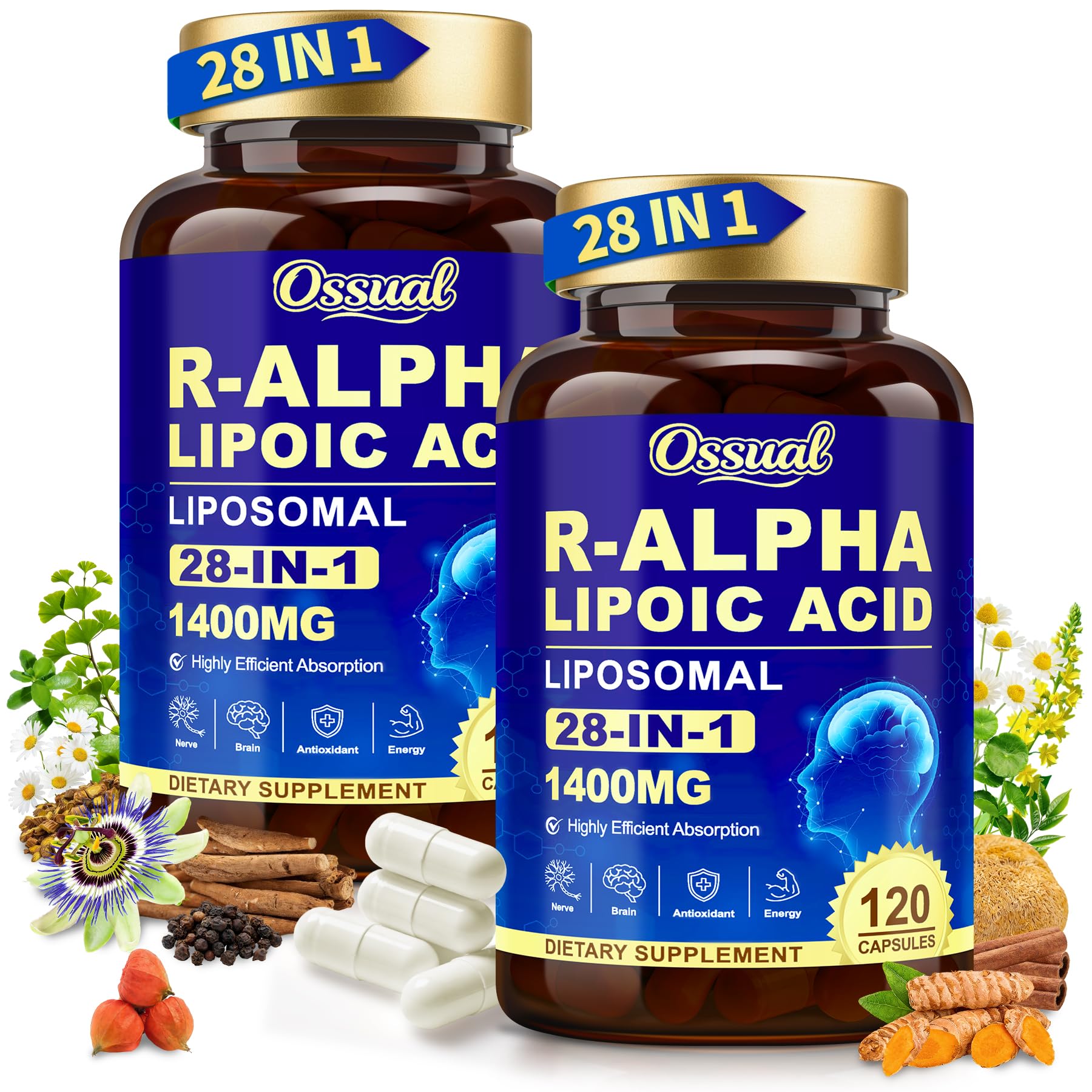 Ossual 28-in-1 R Alpha Lipoic Acid 1400mg Capsules 240
