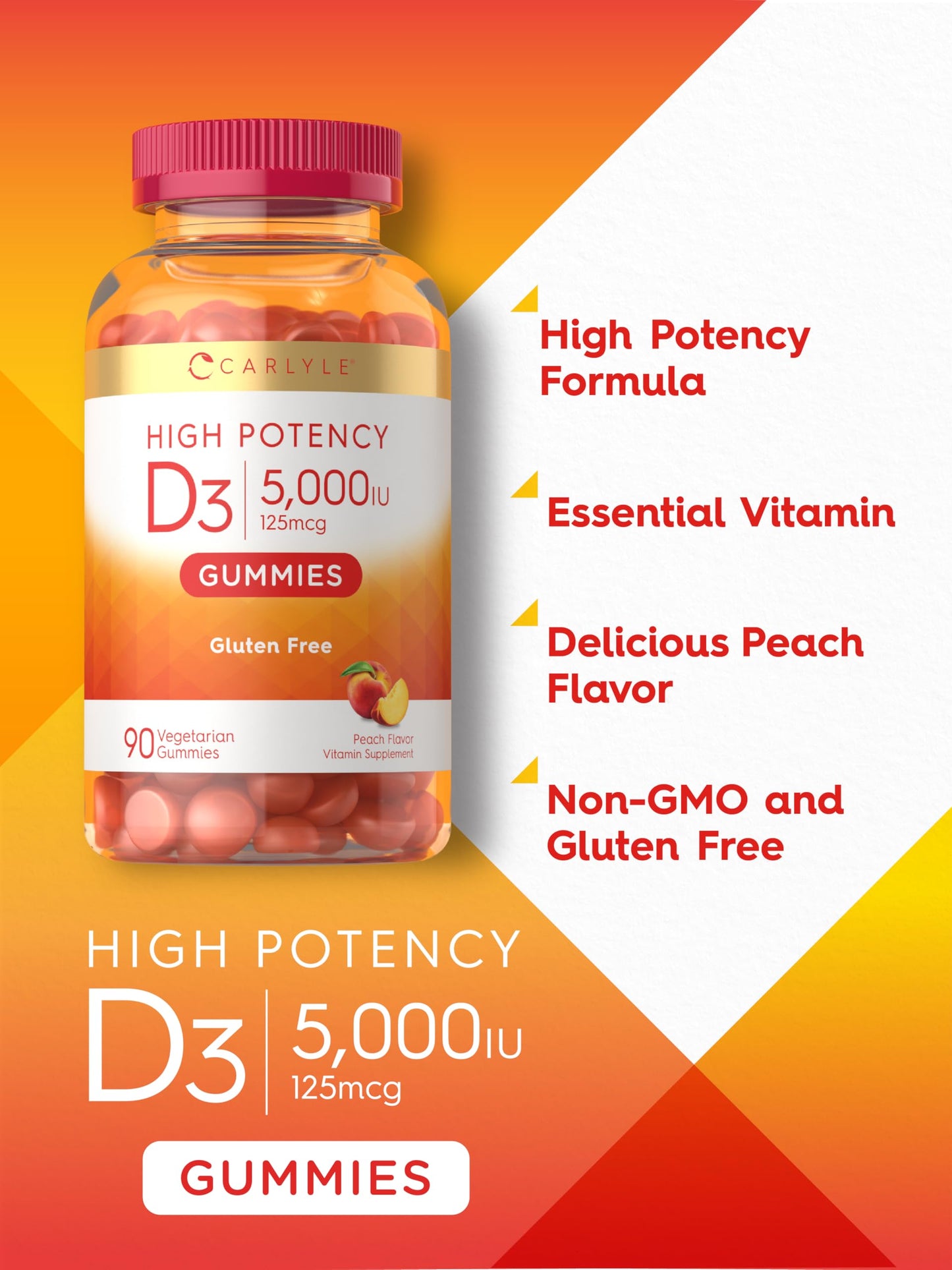 Carlyle Vitamin D3 Gummies 90 Count