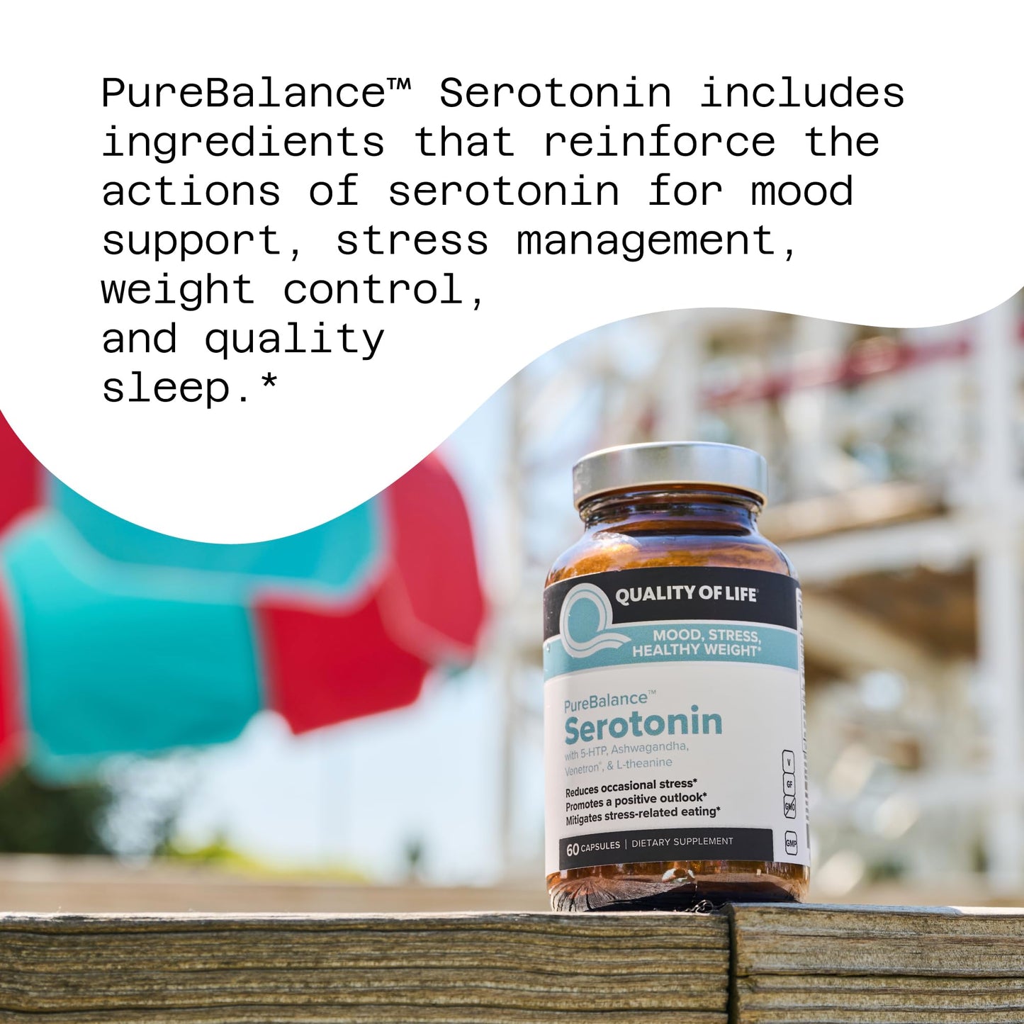 Quality of Life Pure Balance Serotonin Premium Capsules 60 Count