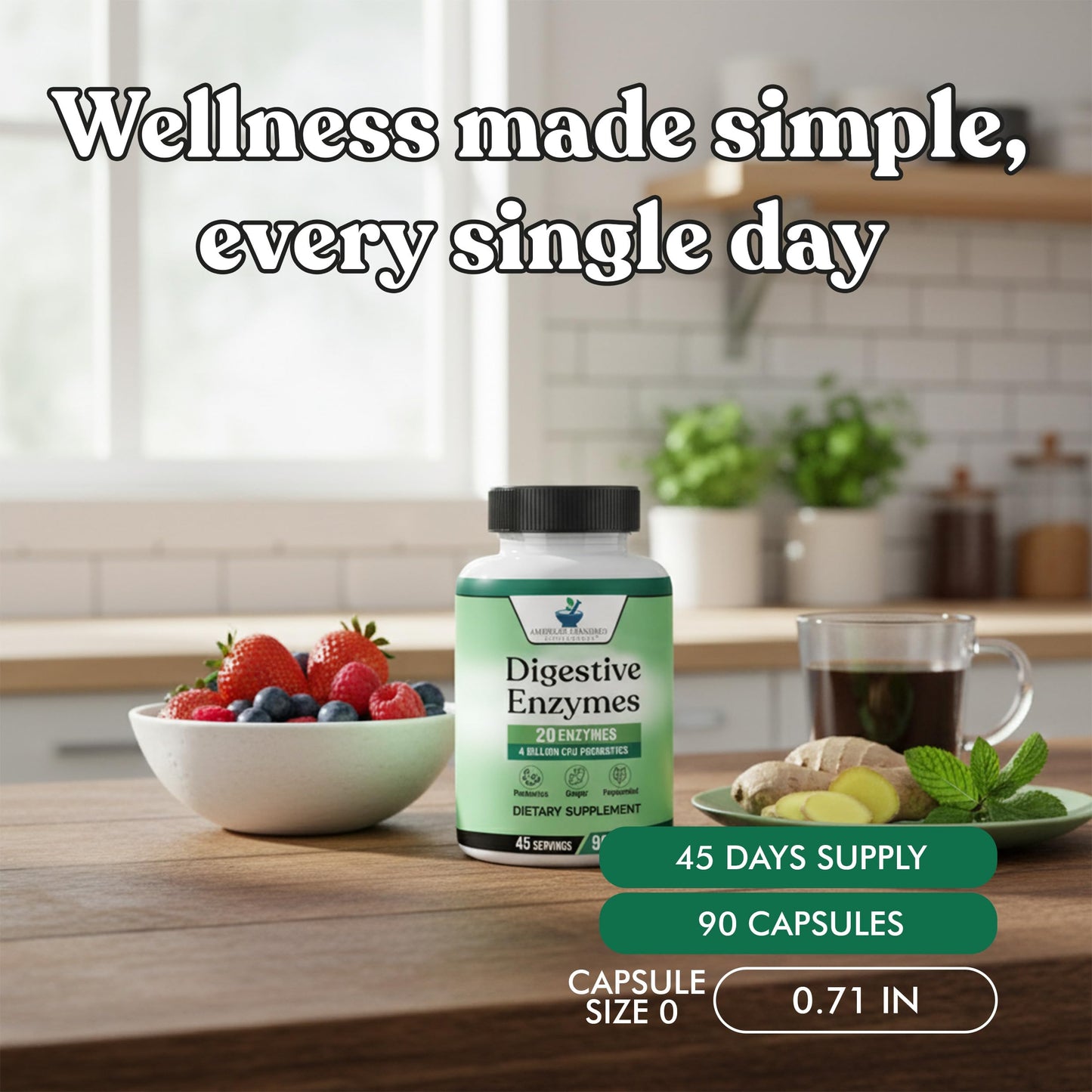 American Standard Supplements Digestive Enzymes Plus Probiotics & Prebiotics, 120 Capsules