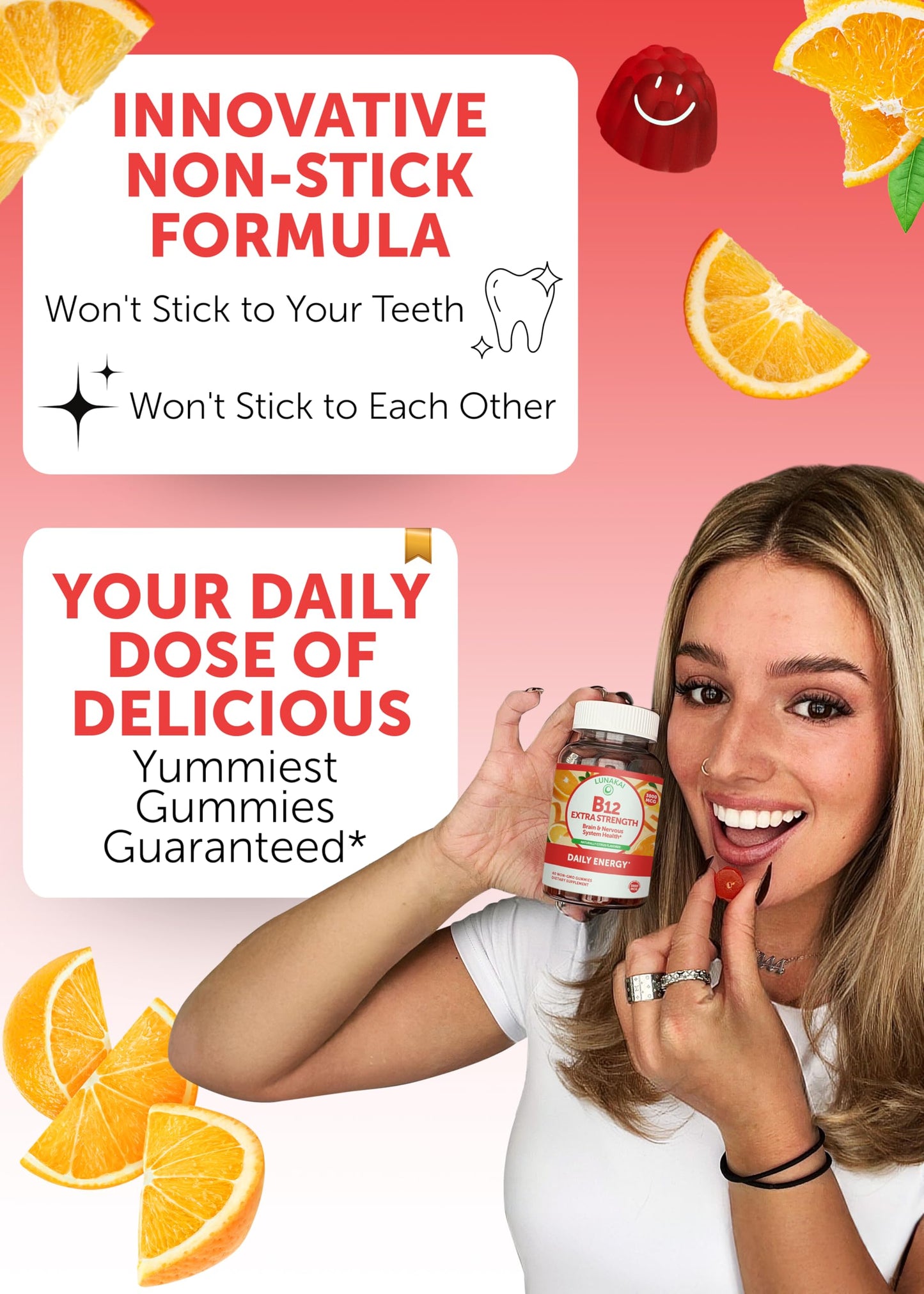 Lunakai Vitamin B12 and Women's Multivitamin Gummies Bundle, 120 Gummies